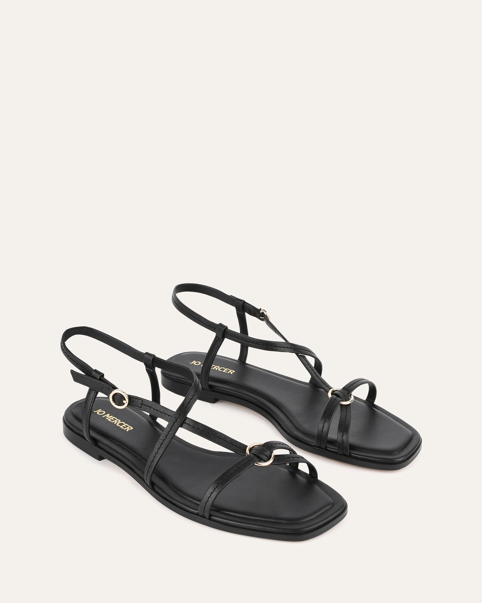 ADDI Women's Flat Sandals - Black Genuine Leather Comfortable Slip-On Casual Shoes for Summer, Beach, and Everyday Wear