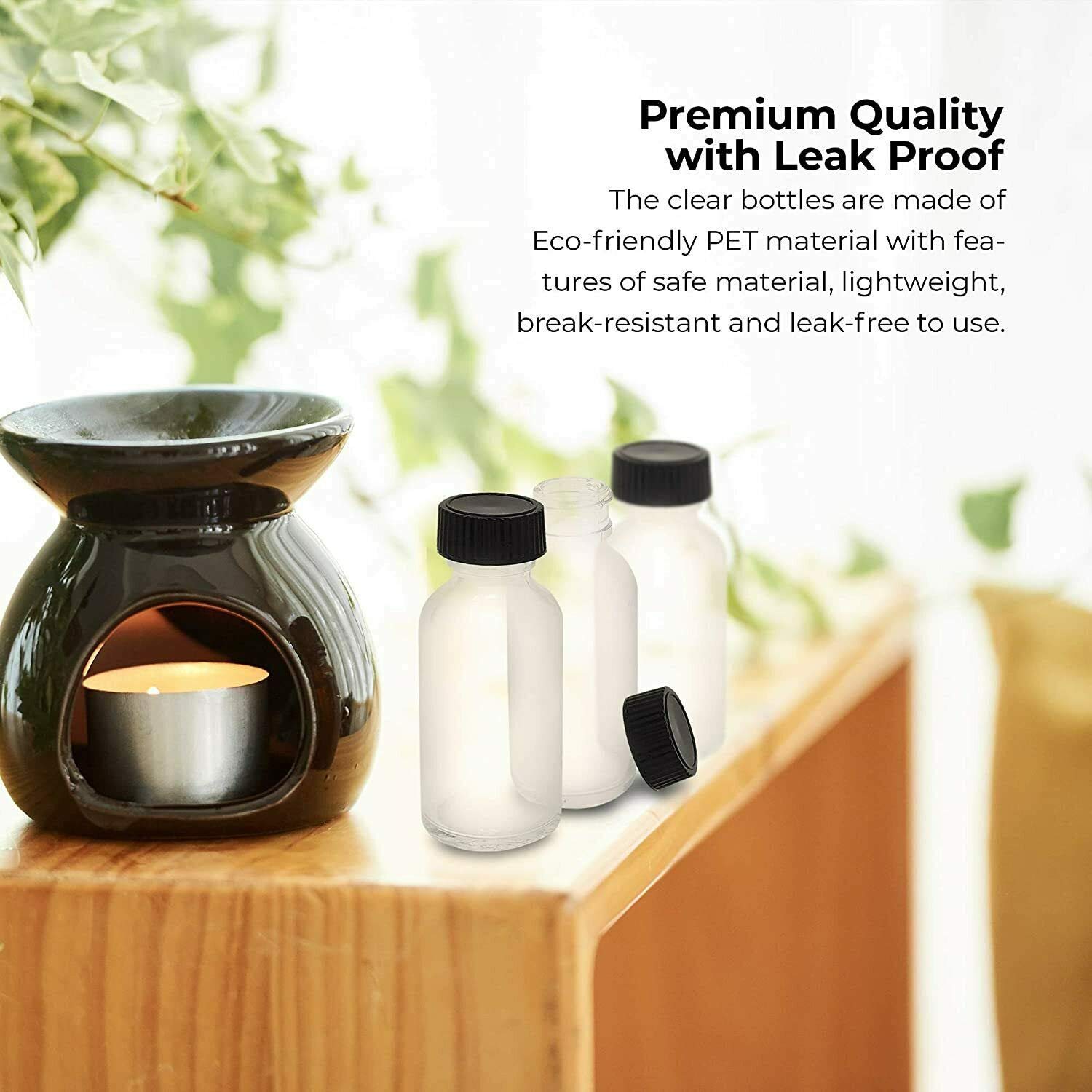 Leak-Proof Glass Bottles with Secure Caps - 1 Oz (12 Pack) for Essential Oils, Perfumes, Fragrances, Sauces & Hot Sauces - Perfect for DIY, Travel & Home Storage