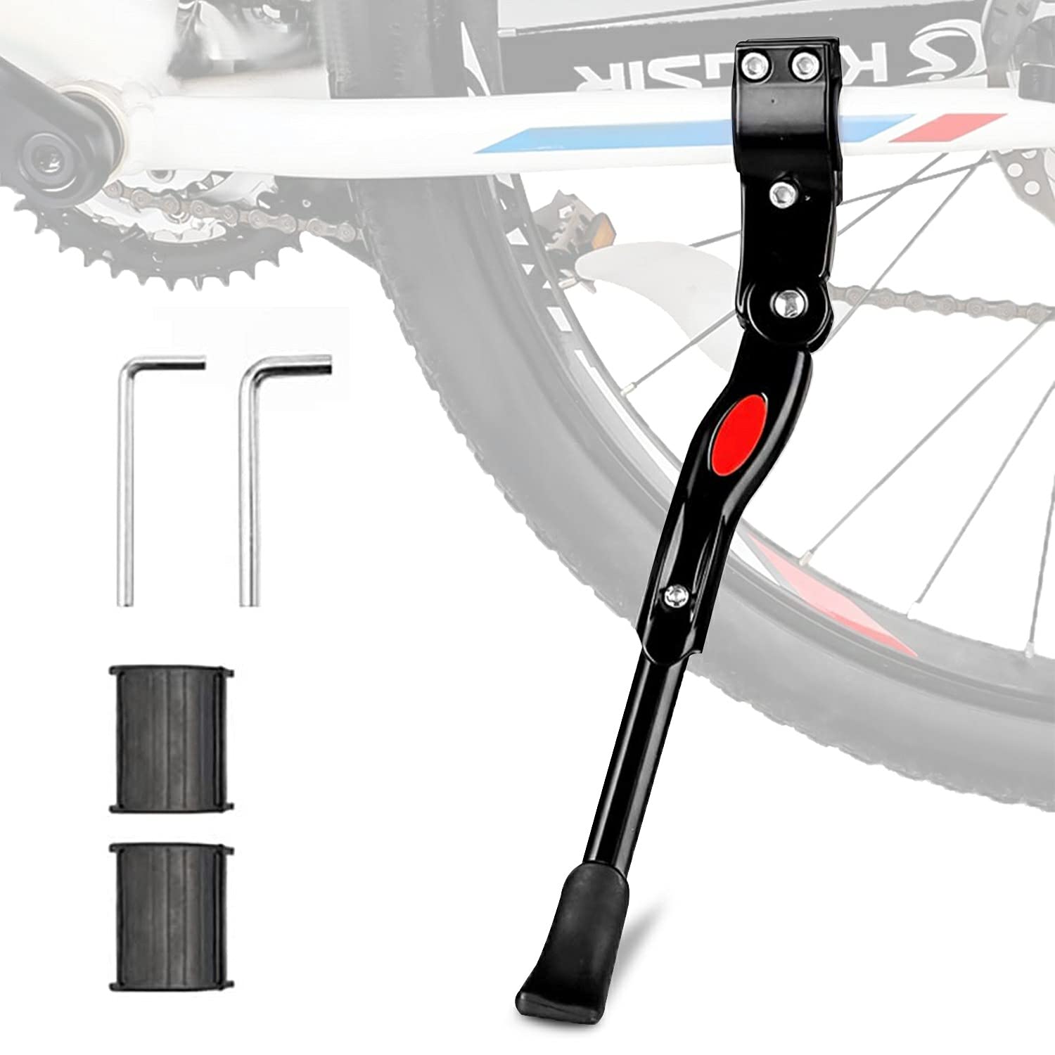 Adjustable Aluminum Bike Kickstand with Concealed Spring - Universal Side Support for 22