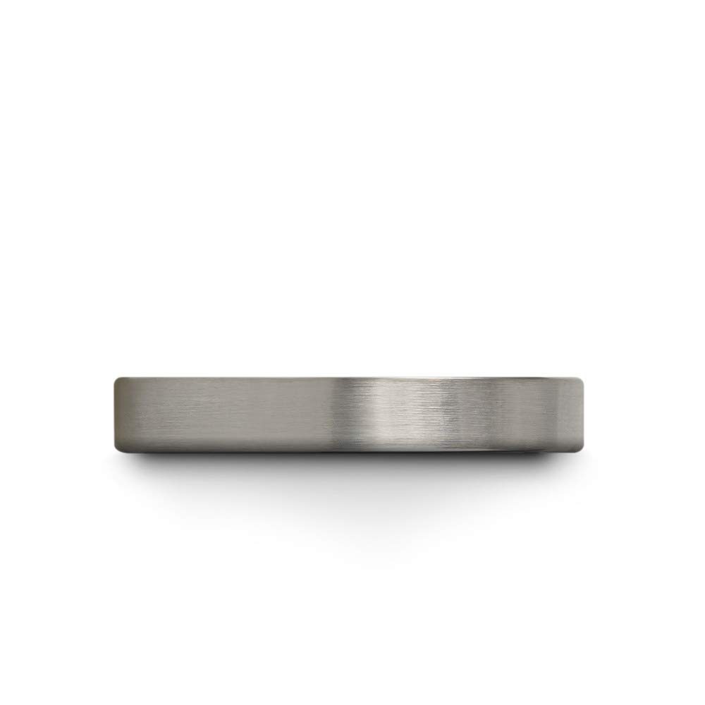 Premium Tungsten Carbide Wedding Band Ring for Men & Women - 4mm Width, Blue/Black/Grey Interior, Flat Cut, Brushed & Polished Finish - Custom Engraving for Anniversary & Engagement - Perfect for Everyday Wear & Special Occasions