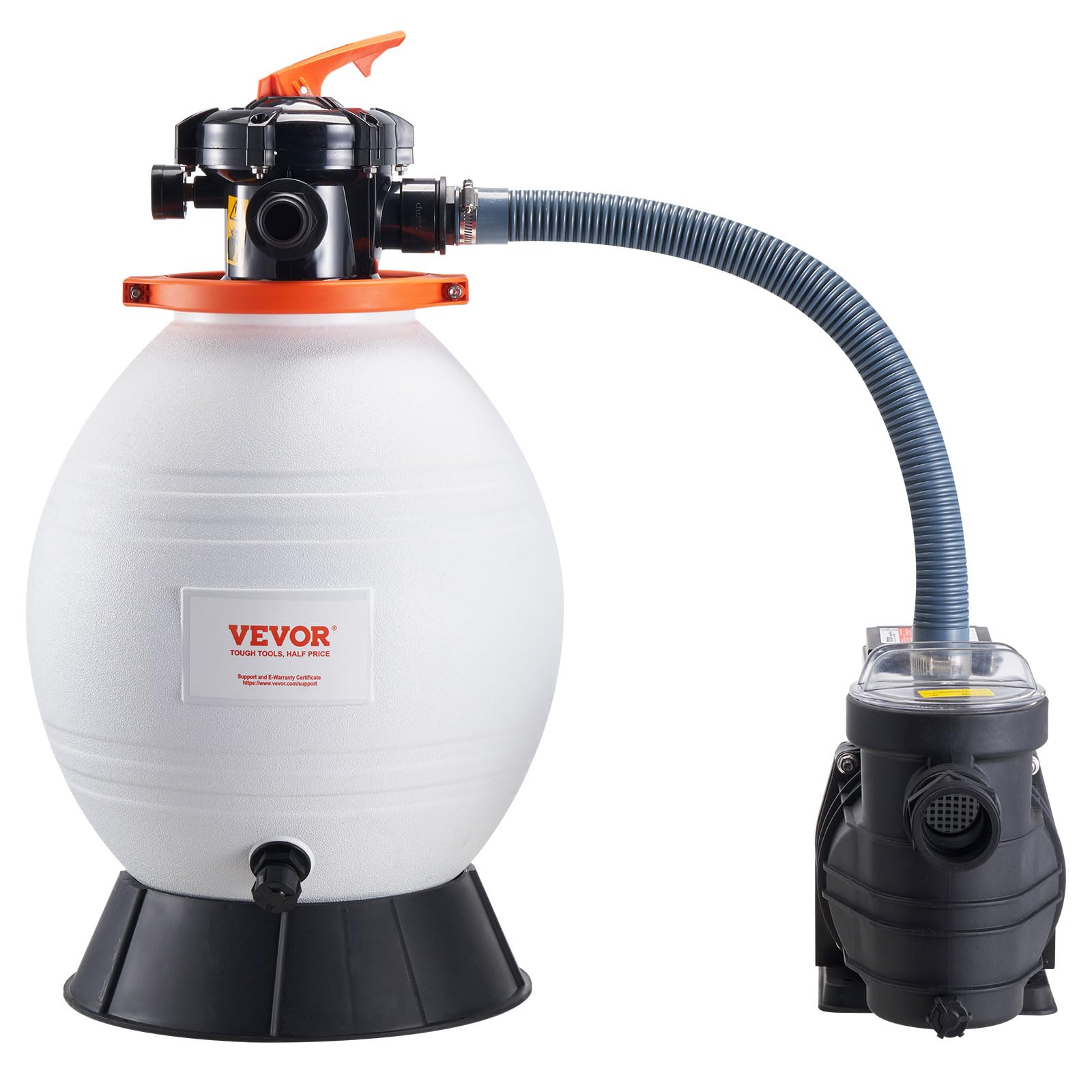 VEVOR 16-inch Sand Filter Pump System for Above Ground Pools - 3500 GPH, 1 HP with Digital Timer & 6-Way Valve | Easy Install Pool Pump & Filter Combo | Perfect for Backyard Swimming Pools, Inflatable Pools & Water Filtration Systems