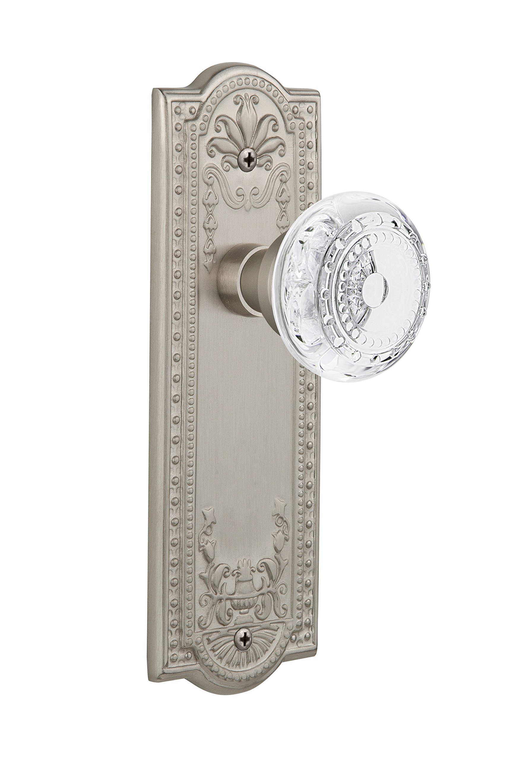 Nostalgic Warehouse 752766 Privacy Plate with Crystal Meadows Knob - 2.375