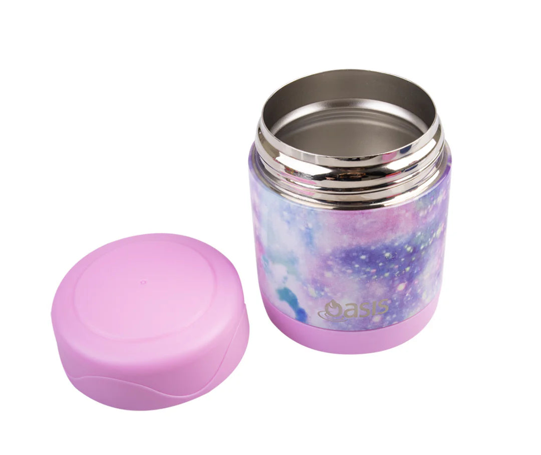 Oasis Insulated Stainless Steel Food Flask 300ml - Galaxy Design - Leak Proof & Temperature Control for Hot & Cold Meals - Perfect for Office, School, Picnics & Outdoor Adventures