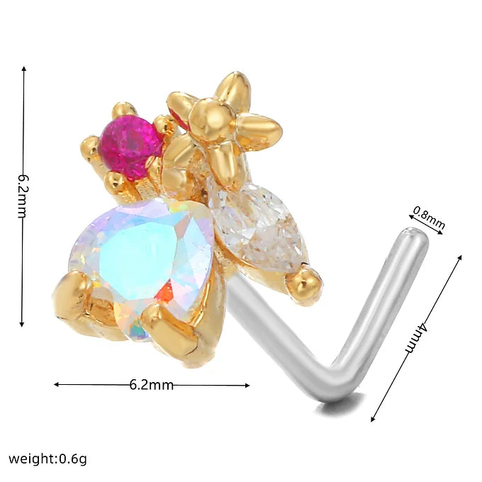 20G Surgical Steel Small Nose Ring & L-Shaped Nose Stud - Hypoallergenic Body Jewelry for Sensitive Skin | Perfect for Everyday Wear, Parties & Professional Settings (BD595)