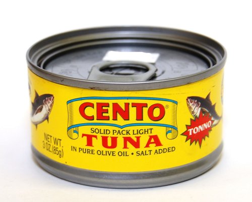 Cento Italian Solid Light Tuna in Pure Olive Oil - 12 Pack (3 oz Cans) | Premium Wild Caught Tuna for Salads, Sandwiches & Pasta Dishes