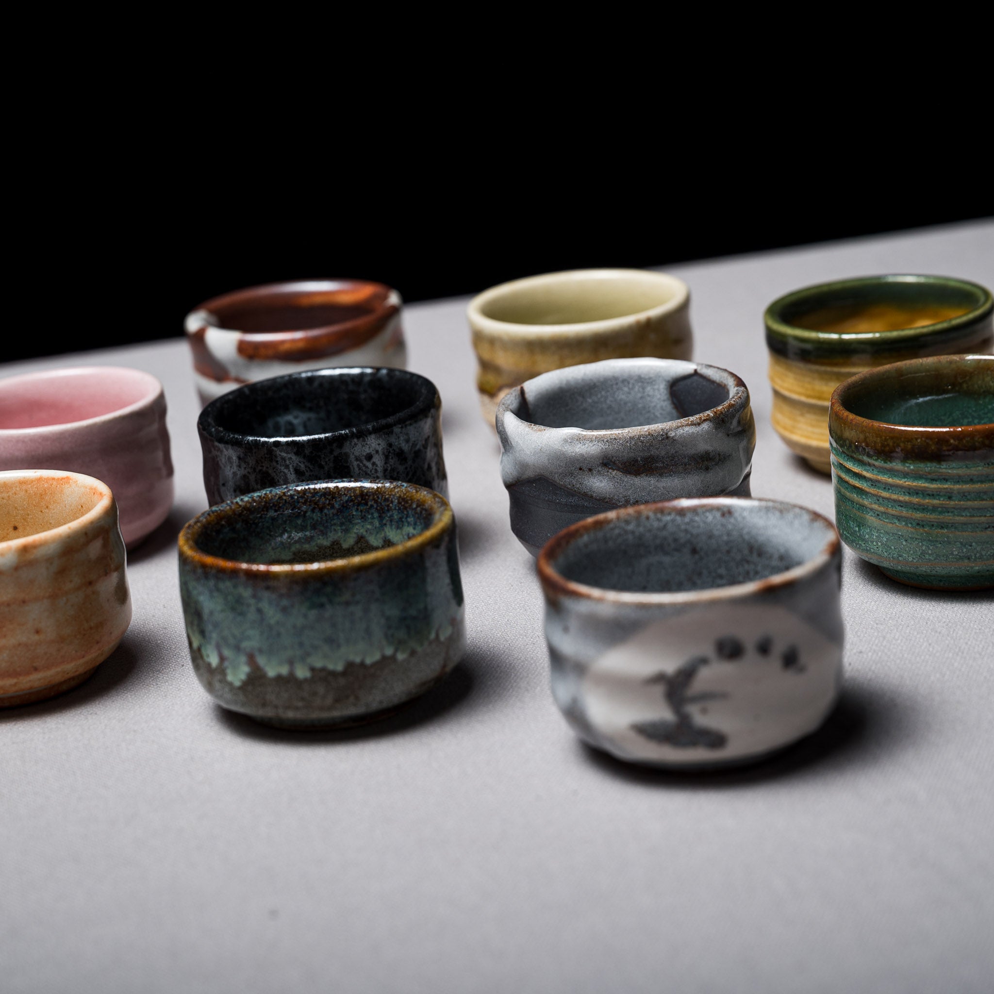 Japanese Pottery Sake Cup - Handcrafted Nezumi Shino Guinom - Traditional Ceramic Drinking Vessel for Sake, Tea, or Whiskey - Perfect for Japanese Dining, Gift Giving & Home Decor