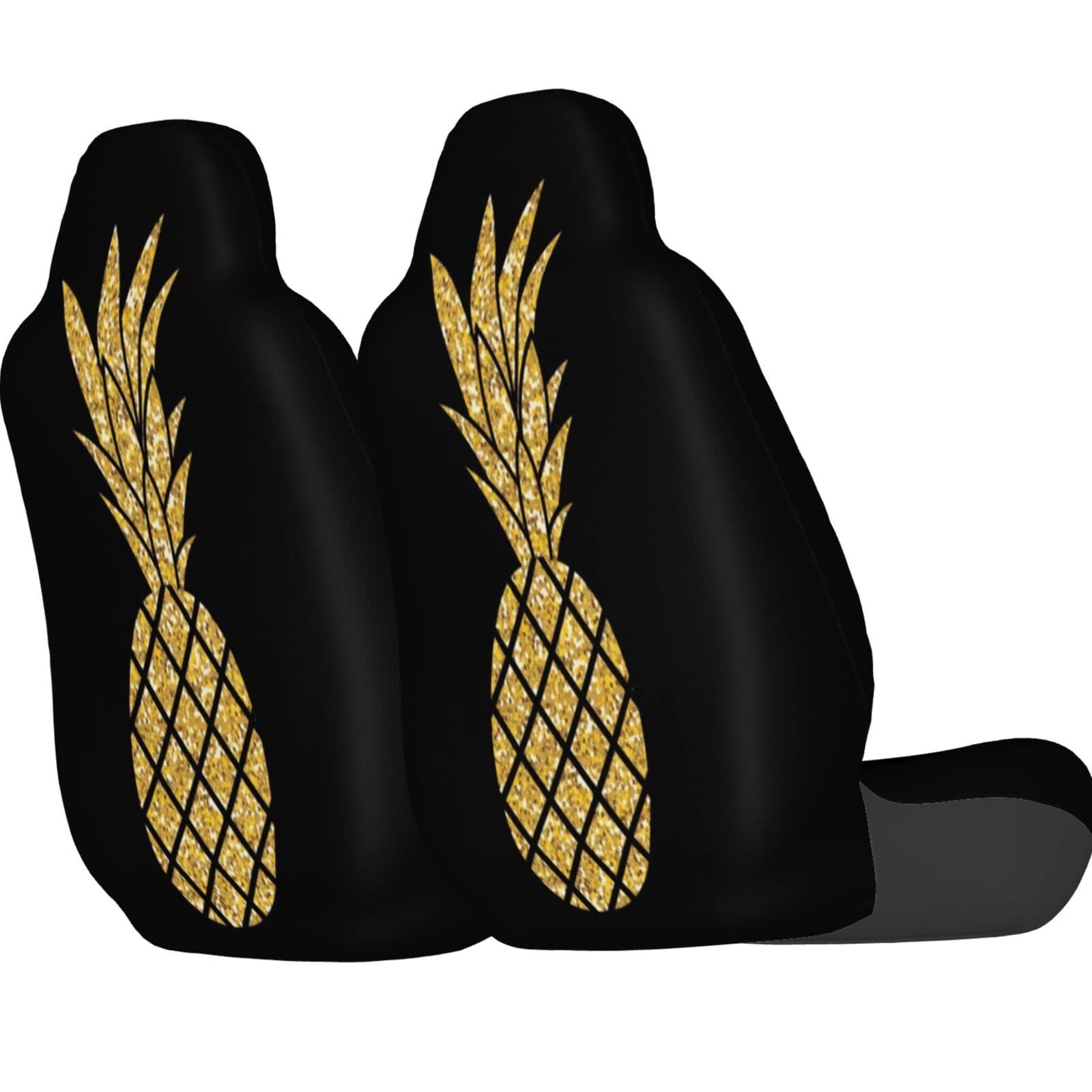 Delerain 2-Piece Pineapple Car Seat Covers - Universal Fit for Most Cars, SUVs, Sedans & Trucks | Waterproof & Anti-Slip Vehicle Interior Protector for Comfort & Style