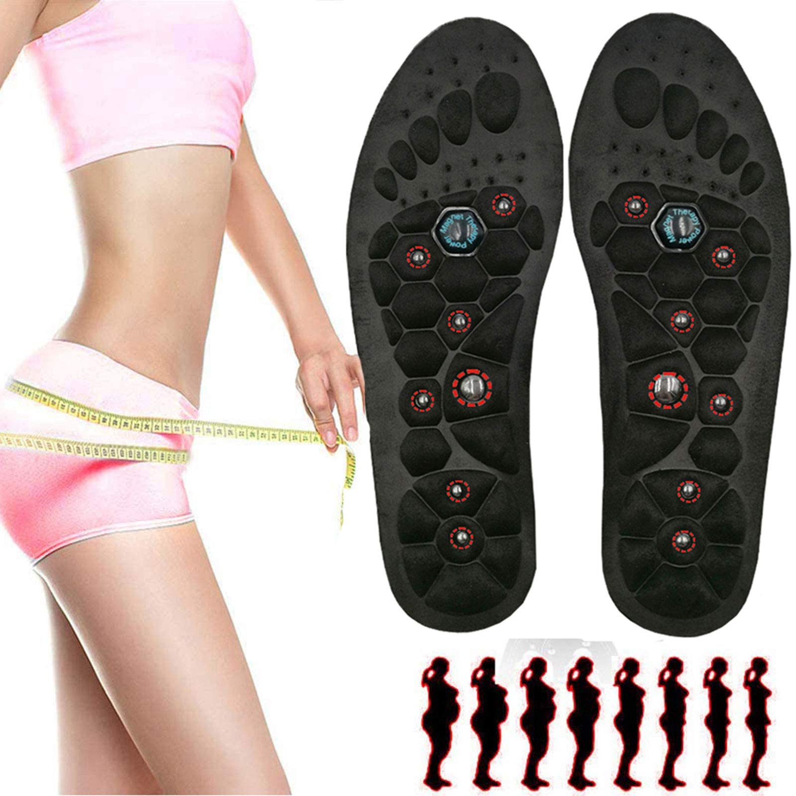 Massaging Orthotic Insoles with Acupressure & Magnetic Therapy - Pain Relief, Anti-Fatigue & Breathable Slimming Insoles for Men & Women | Reflexology Foot Support for All-Day Comfort at Work, Walking & Sports
