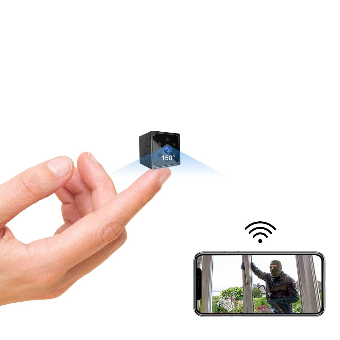 KEAN 4K HD Mini WiFi Wireless Hidden Spy Camera - Smallest Security Cam with App, Night Vision & Motion Alerts - Indoor Home Surveillance for Baby Monitoring, Pet Watching & Office Security