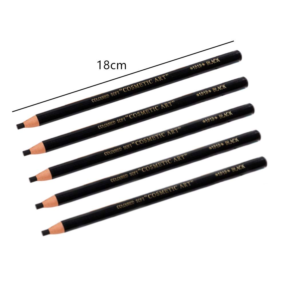 12 Pack Waterproof Eyebrow Pencil - Black Long Lasting Tattoo Eyebrow Liner for Filling, Shaping & Defining - Smudge Proof Makeup Pencil for Natural or Dramatic Looks - Perfect for Daily Use, Special Occasions & Professional Makeup Artists