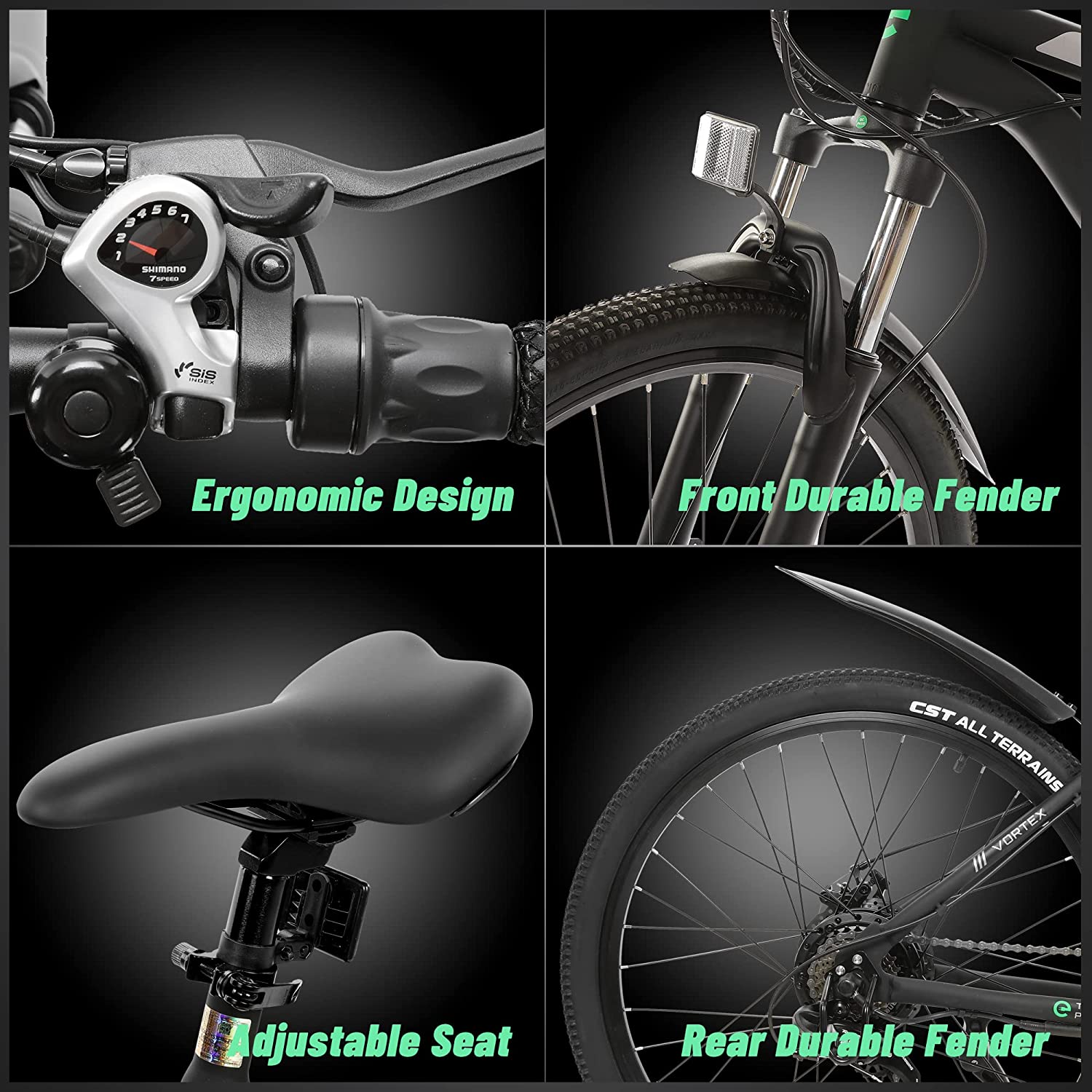 Ecotric Vortex 36V 12.5AH 350W Electric Bike - 20 MPH City Commuter E-Bike for Adults - Perfect for Urban Riding, Commuting & Leisure Cycling