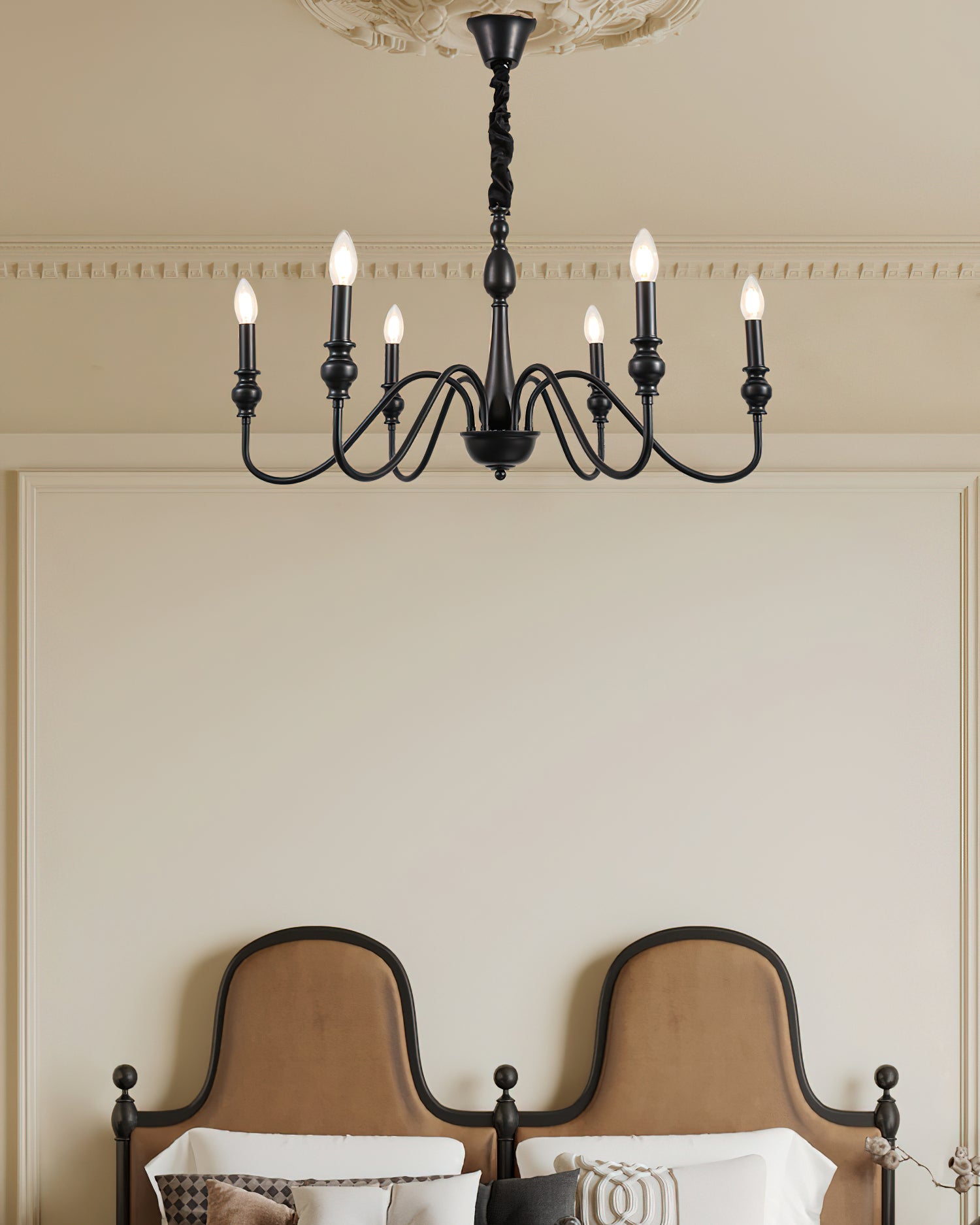 Baxton Candelabra Chandelier - Elegant 5-Light Crystal Ceiling Fixture for Dining Room, Bedroom & Living Room Lighting