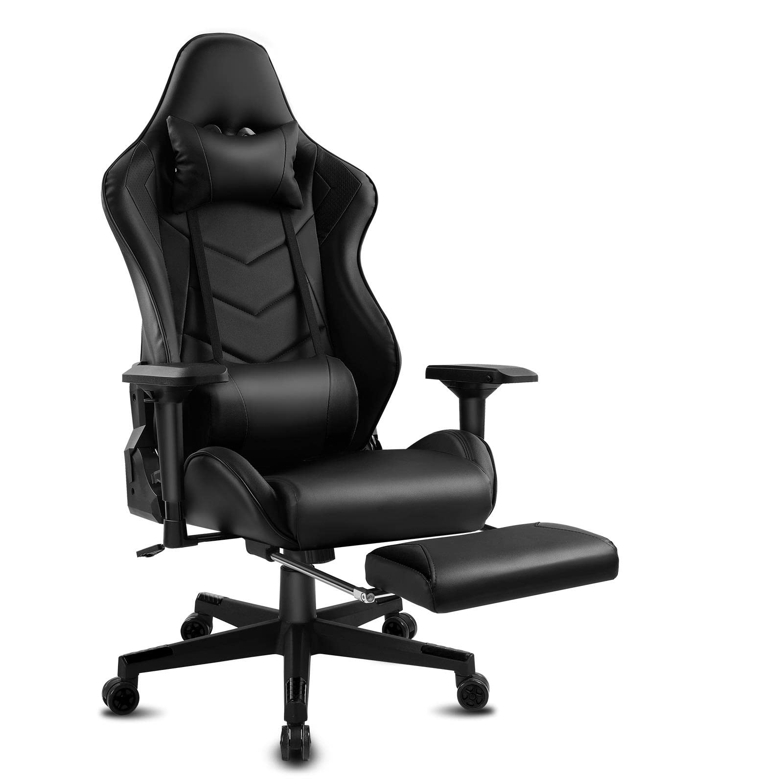 VeahUS Ergonomic Office Computer Gaming Chair with Bluetooth Speakers & Footrest - Adjustable Racing Style Chair for Men & Women - Perfect for Home Office, Gaming, and Workstations