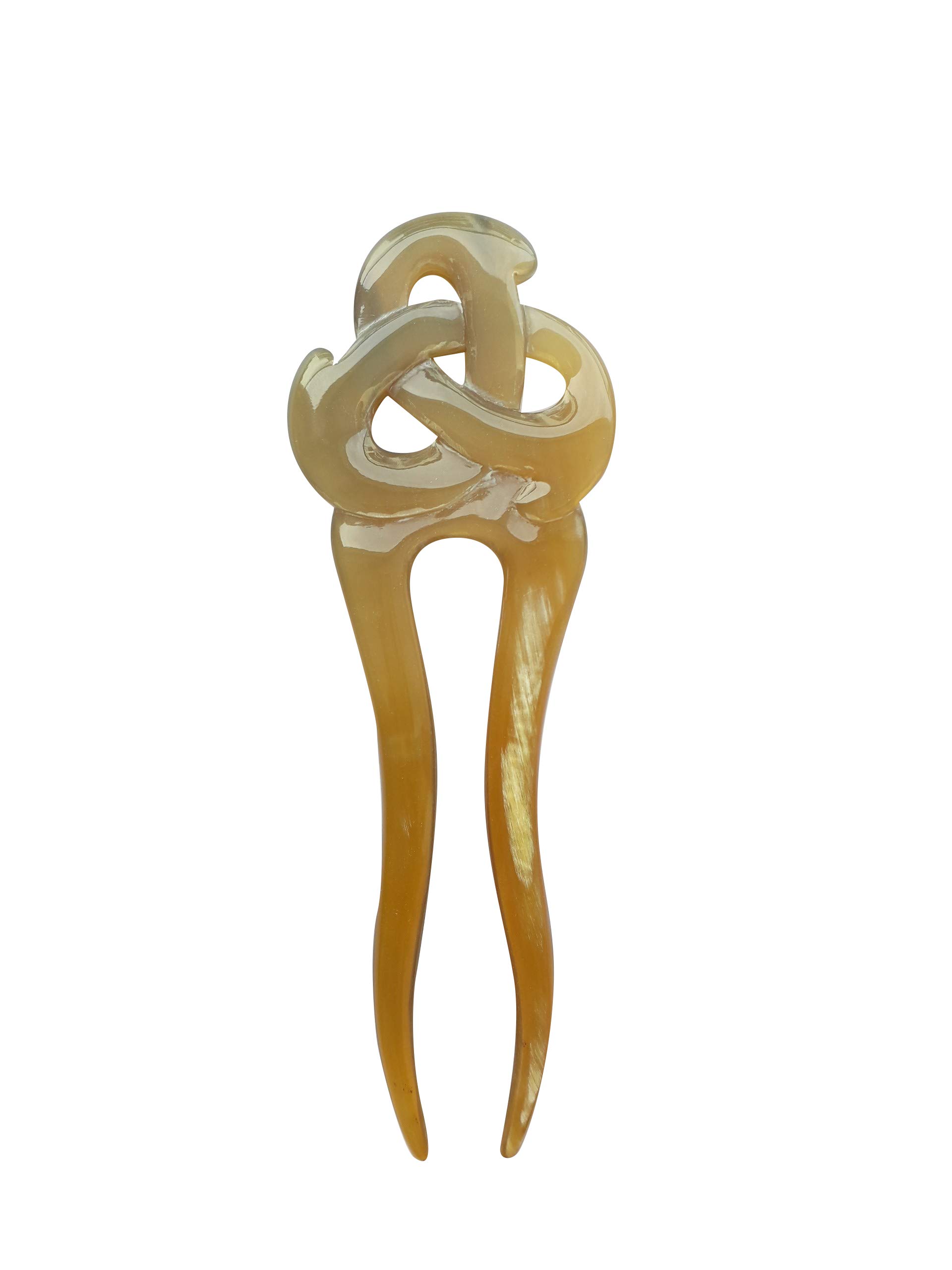 Marycrafts Celtic Knot Buffalo Horn Hair Fork - Handcrafted Hair Stick for Women, Natural Hair Accessories for Bun, Updo & Braids - Perfect for Weddings, Parties & Everyday Styling