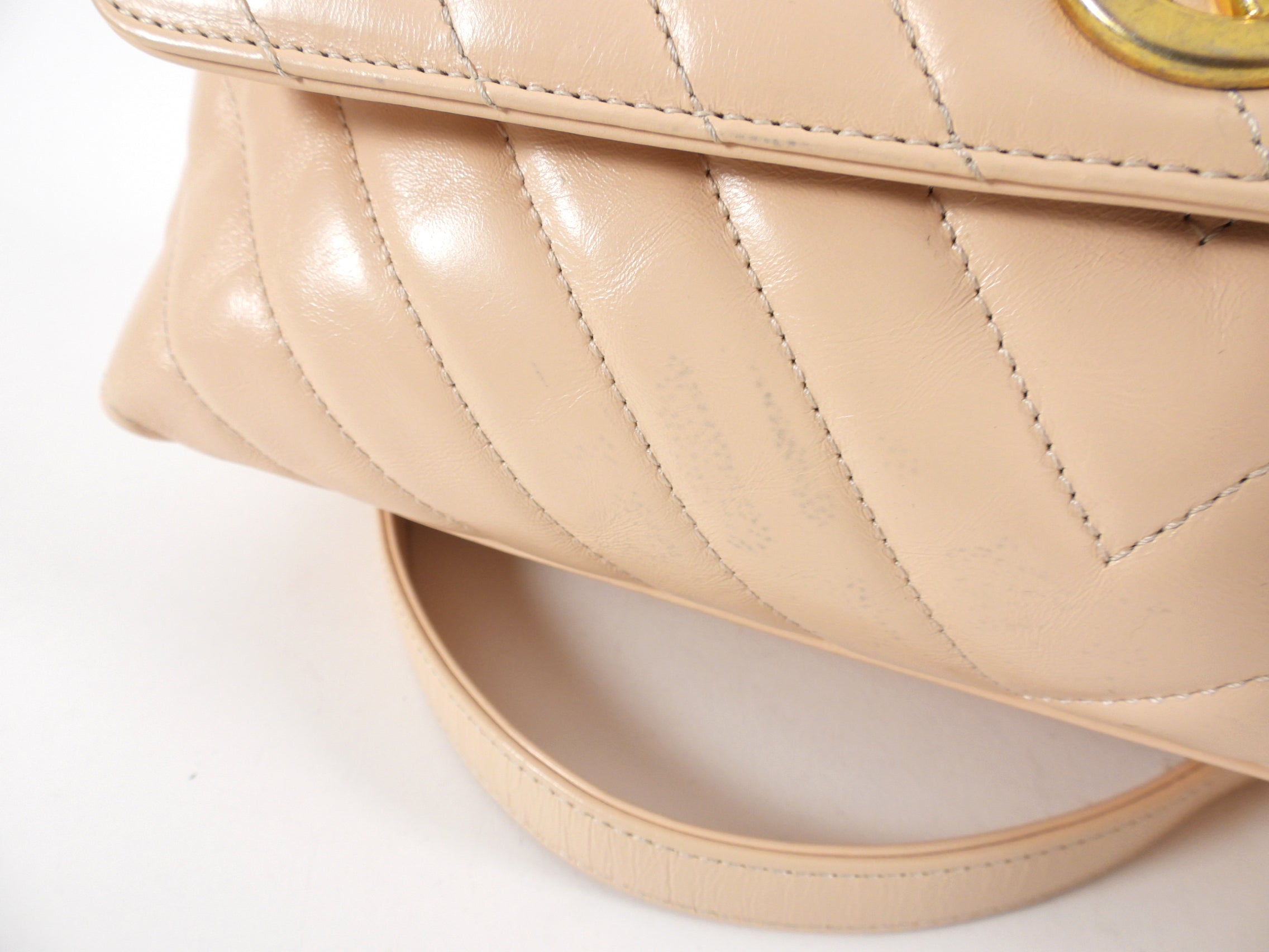 Chanel Light Nude Chevron Lizard Skin Coco Top Handle Bag - Luxury Designer Handbag for Women, Perfect for Parties, Weddings & Special Occasions