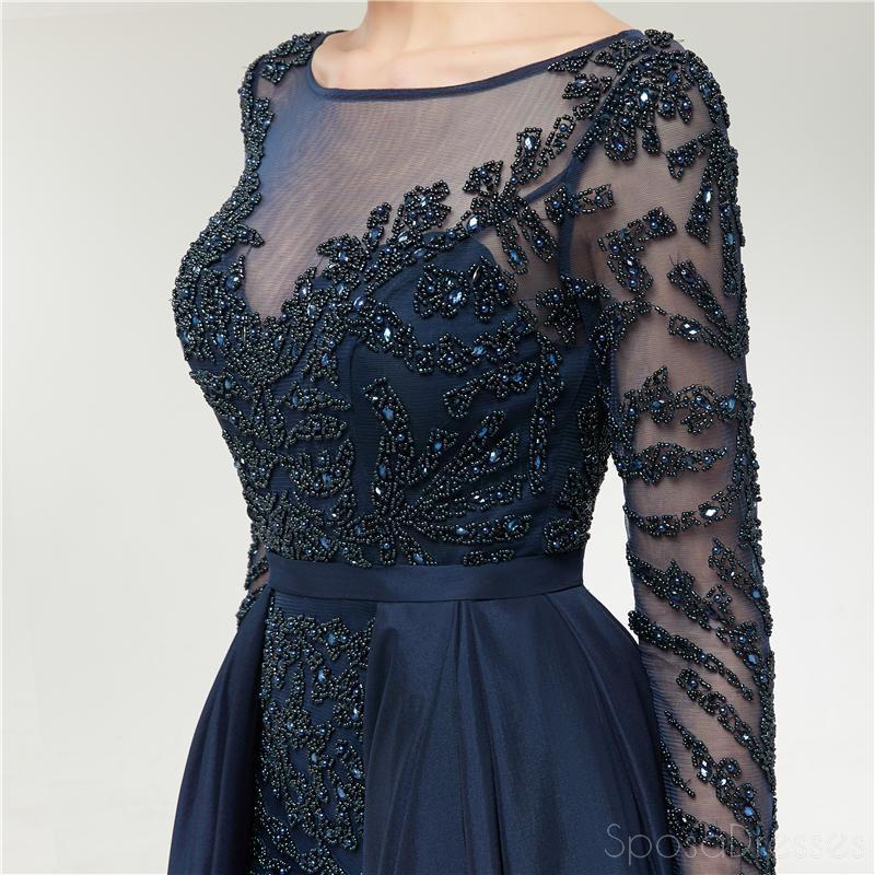 Elegant Long Sleeve Beaded Prom Dress for Evening Party | Formal Gown with Intricate Beading | Perfect for Homecoming, Prom Night & Special Occasions