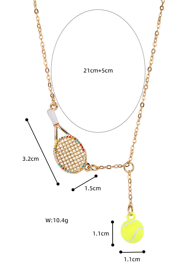 Saltum Tennis Racket Necklace - Elegant Tennis Jewelry for Women & Men - Perfect Gift for Tennis Lovers & Players - Great for Matches, Training & Casual Wear