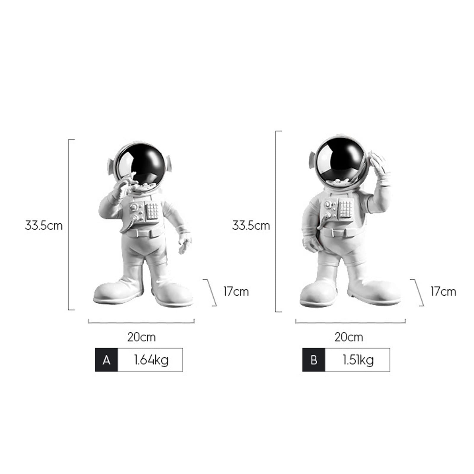 Small Astronaut Spaceman Figurine - Handcrafted Home Decor Statue for Living Room, Shelf & Office Desk | Unique Space-Themed Sculpture for Sci-Fi Fans & Collectors