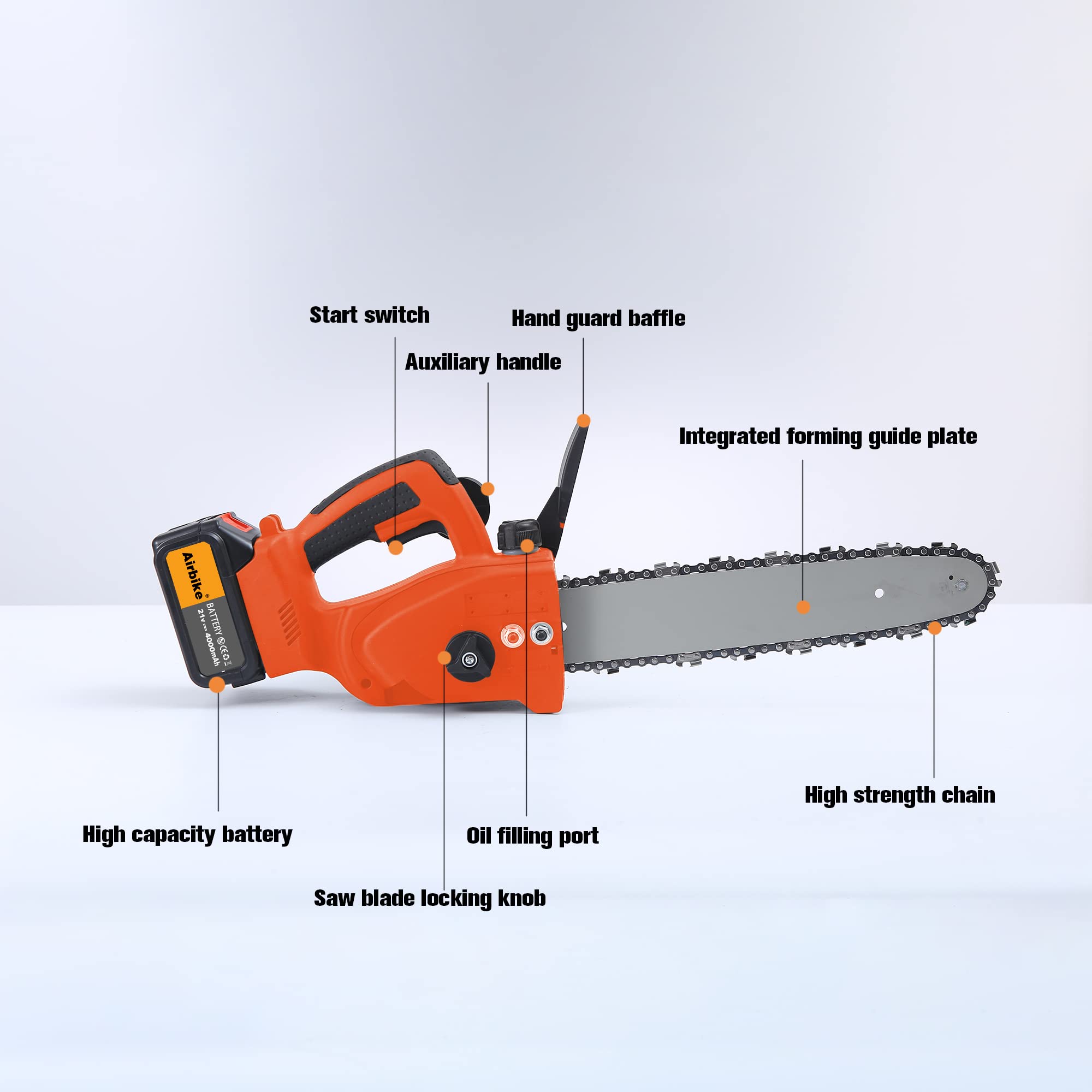 12 Inch Cordless Electric Chainsaw with 2x 4000mAh Batteries - Lightweight Battery Powered Chainsaw for Wood Cutting, Tree Branch Trimming, Firewood & Garden Landscaping | Perfect for DIY Home Projects, Yard Maintenance & Outdoor Camping Use