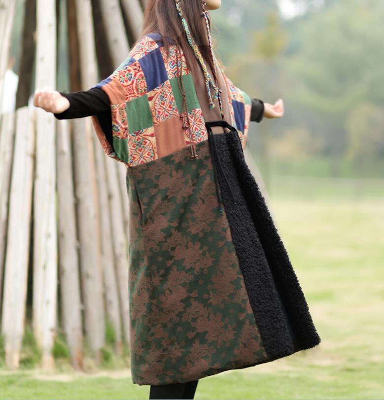 Vintage Spliced Linen Half Sleeve Cardigan Coat for Women - Lightweight Summer Cover Up, Boho Chic Outerwear for Beach, Office & Casual Wear