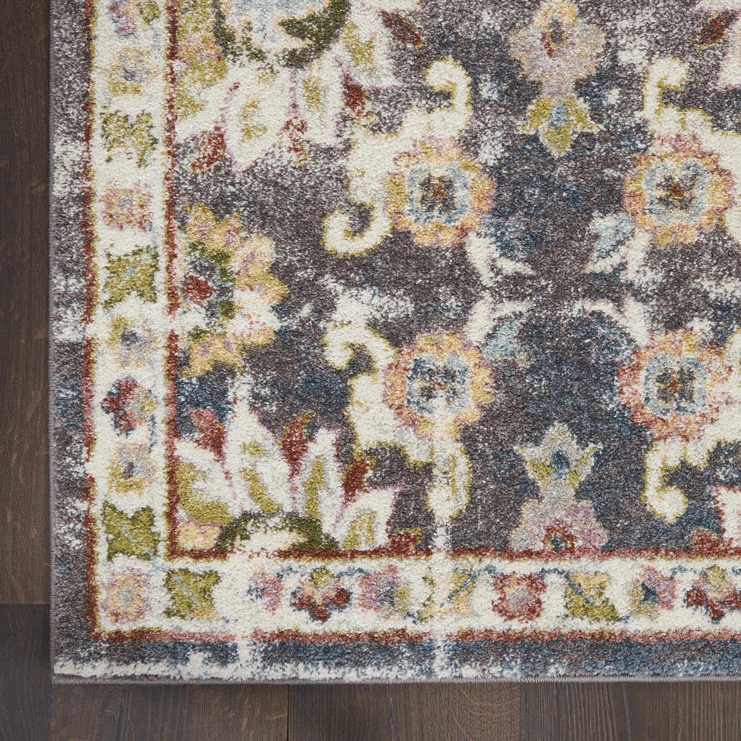 Nourison Juniper Floral Charcoal Multi 7'10