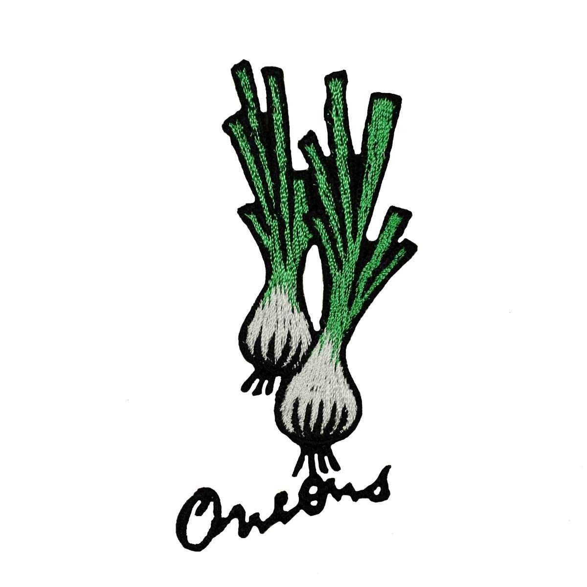 Wild Onions Patch Vegetable Garden Cooking Embroidered Iron-On Applique - Perfect for DIY Aprons, Tote Bags & Home Decor