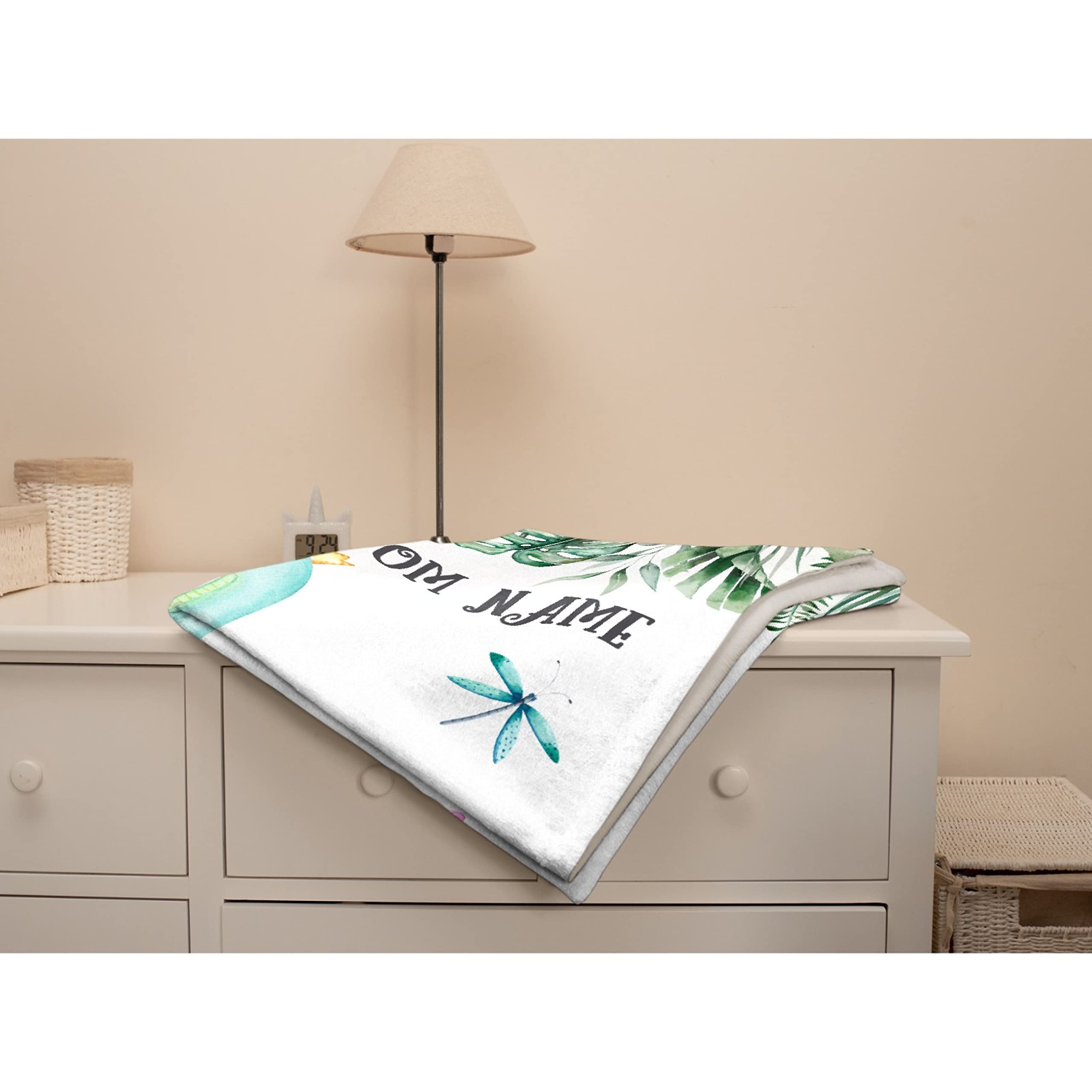 Personalized Baby Blanket with Name - Ultra Soft Dinosaur Fleece Blanket for Boys & Girls (120x90 inches) - Perfect for Toddlers, Kids Birthday Gifts & Family Keepsakes | Nursery Decor, Baby Shower Present, Cozy Bedtime Companion