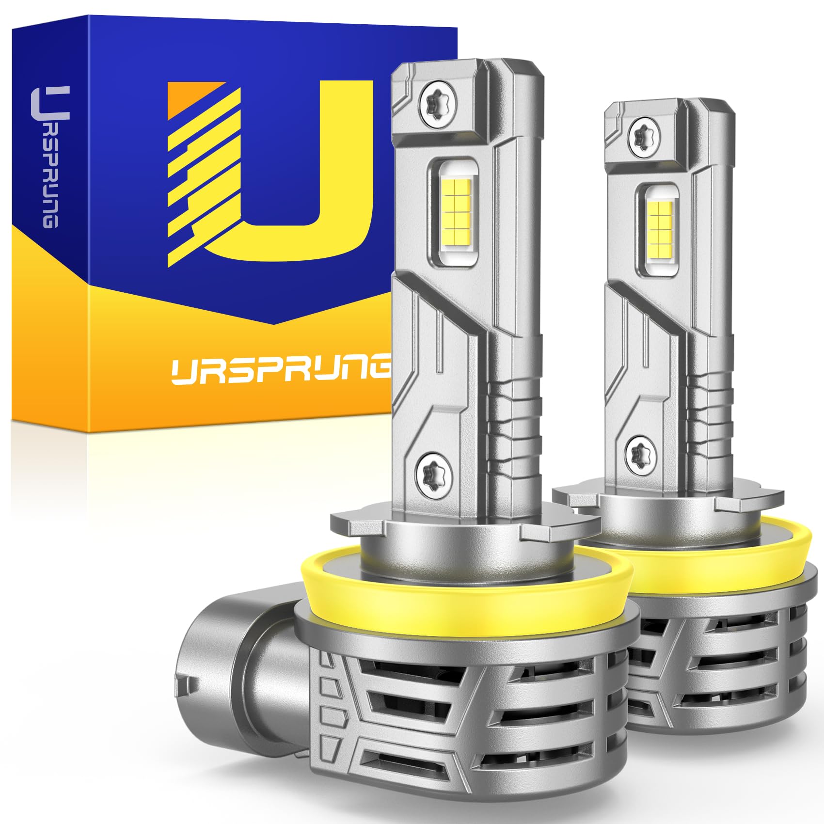 **Ursprung Fahren H11/H8/H9 LED Bulbs - 24000LM Super Bright, 6500K Cool White, Mini Size, Plug-N-Play Installation, CANBus Ready, IP68 Waterproof - Perfect for Fog Lights & Off-Road Driving (Pack of 2)**