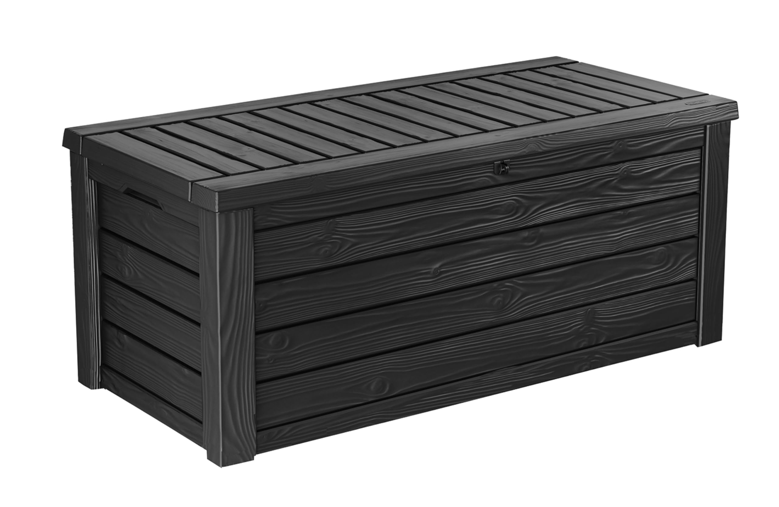Keter 150 Gallon Outdoor Storage Deck Box - Waterproof Resin Patio Bin with Bench Seat - Dark Grey - Perfect for Backyard, Garden & Poolside Storage
