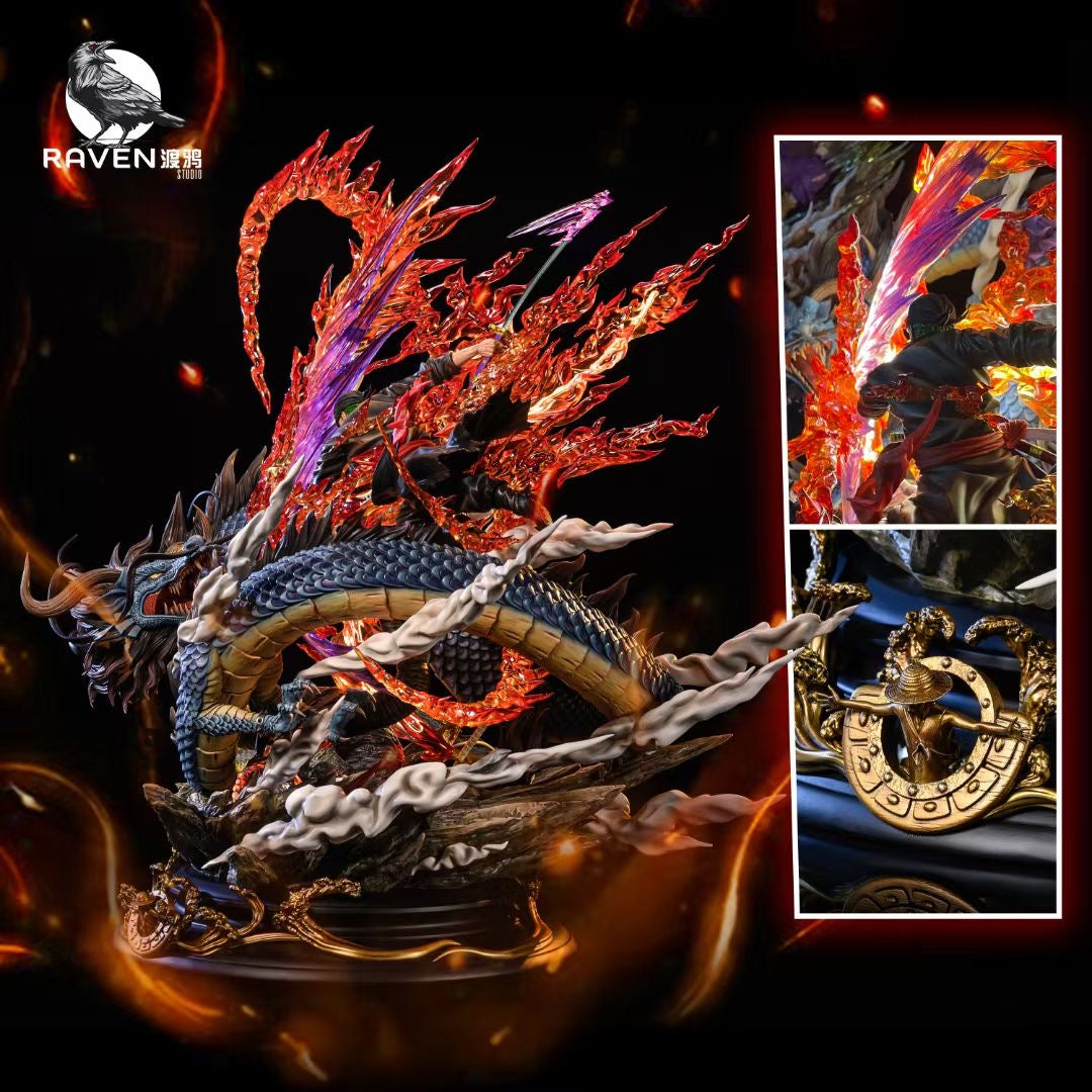 Raven Studio Zoro vs Kaido Anime Figure - One Piece Collectible Action Figure for Anime Fans, Home Decor, and Gift Giving
