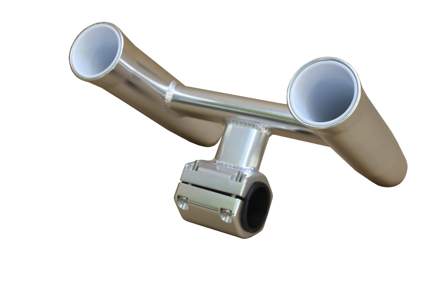 BroCraft Aluminum Clamp-On Twin Fishing Rod Holder - Heavy Duty Boat T-Top Rod Mount for Saltwater & Freshwater Fishing | Perfect for Offshore, Inshore & Kayak Anglers