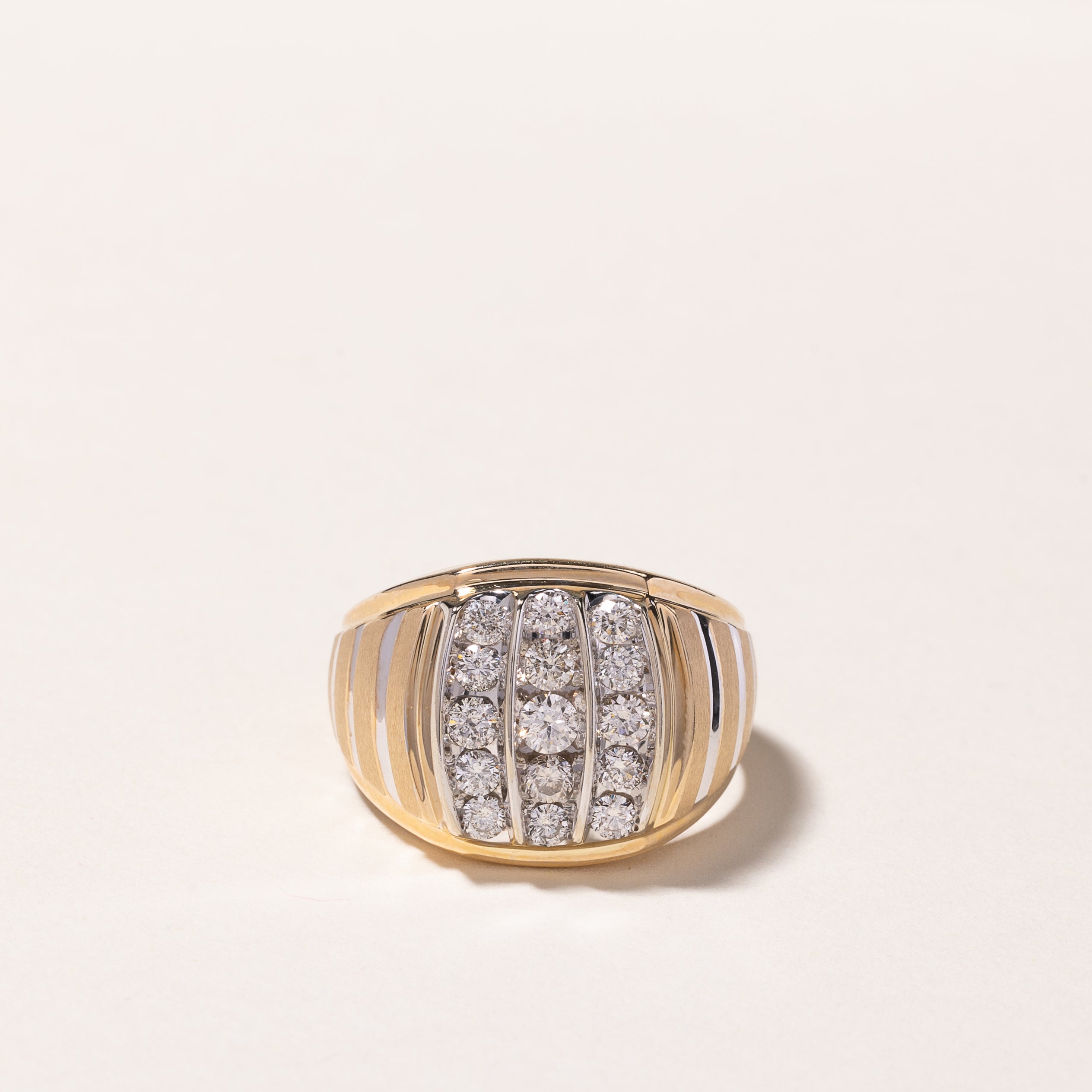 10K Yellow Gold Diamond Ring for Women - 1.24 Carat Total Weight (CTW) - Size 10 - Perfect for Engagement, Wedding & Anniversary Gifts