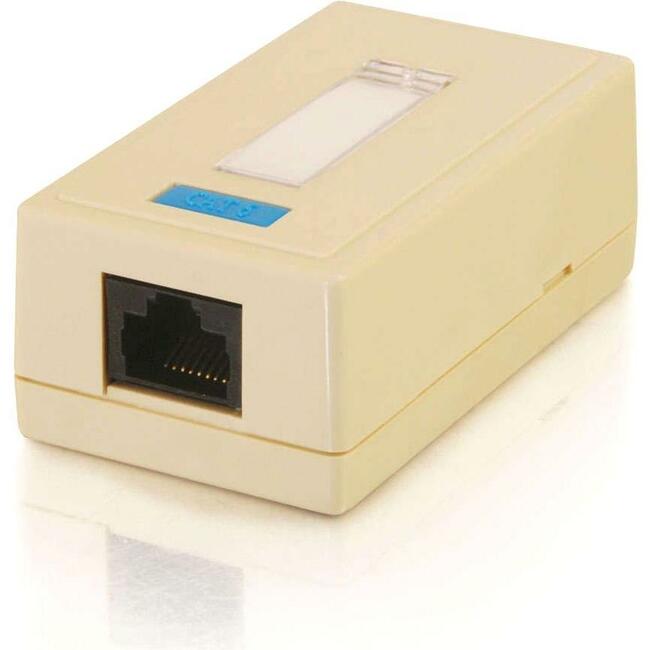 1 Port Cat5E Surface Mount Box - White | Ethernet Wall Jack for Home & Office Network Installation