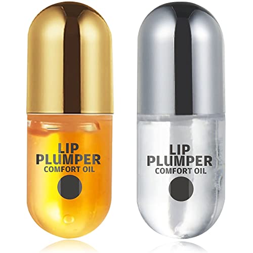 2PCS Lip Plumper Set - Natural Plumping Lip Gloss & Lip Care Serum for Hydration, Full Lip Enhancer to Reduce Fine Lines & Increase Elasticity | Day & Night Use for Soft, Voluminous Lips | Perfect for Daily Lip Care & Makeup Prep