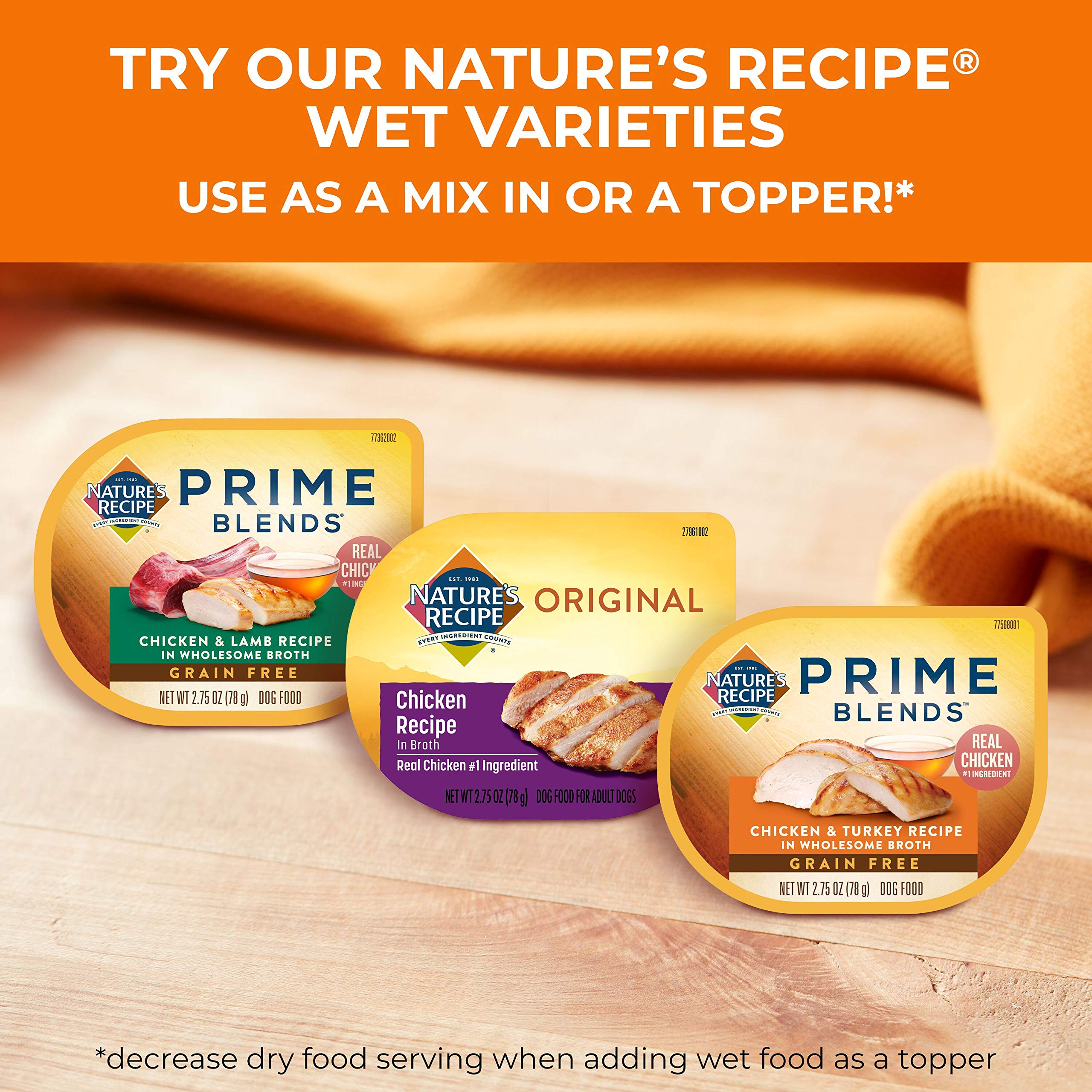 Nature's Recipe Chicken, Barley & Brown Rice Dry Dog Food - 4 lb Bag | High Protein Natural Kibble for Adult Dogs | Perfect for Daily Meals & Training Treats