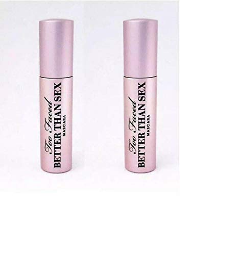 Too Faced Better Than Sex Mascara Mini Travel Size (2 Pack) - Volumizing & Lengthening Mascara for Dramatic Lashes | Perfect for Travel & Everyday Makeup