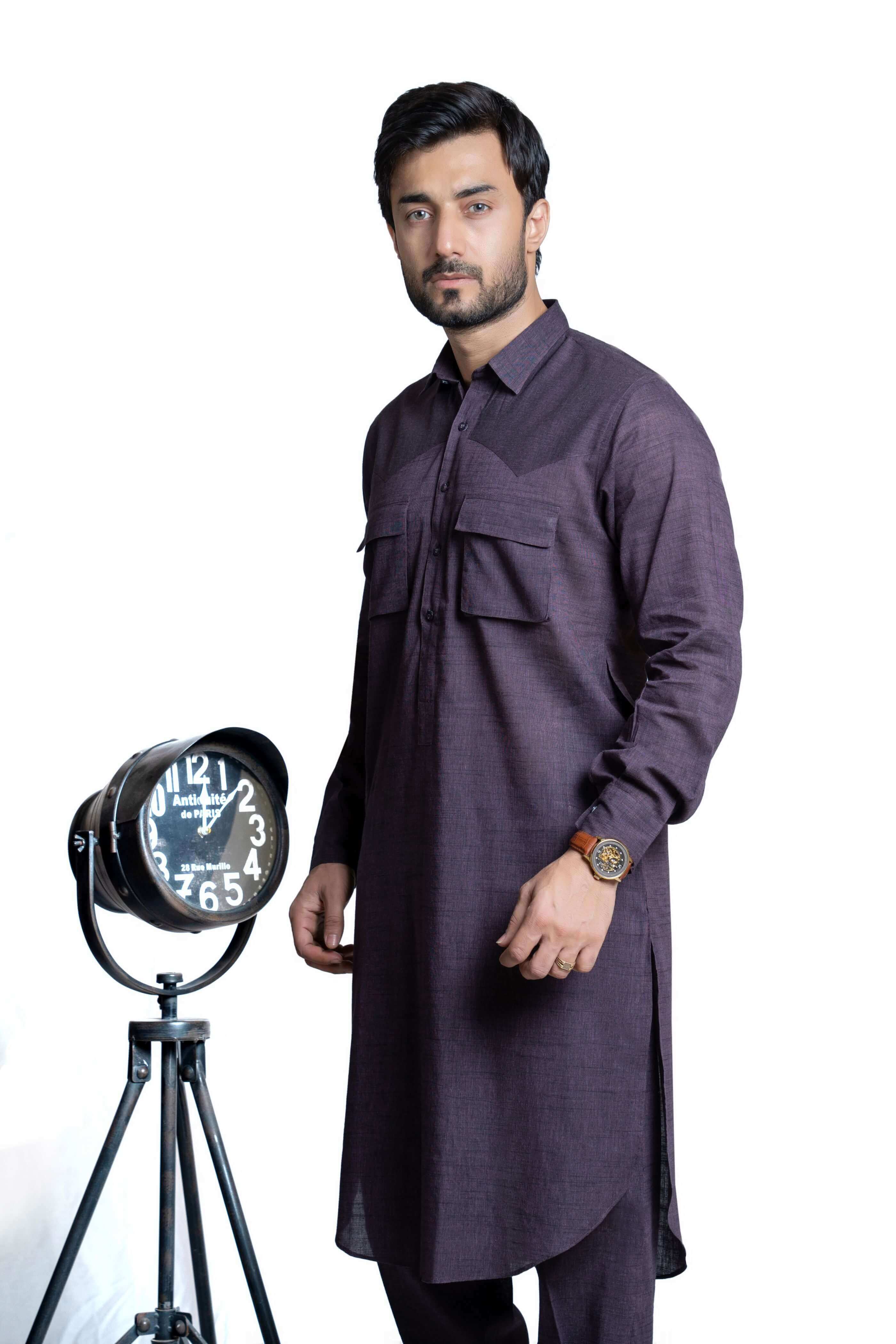 Stylish Deep Purple Cotton Kurta Pants Set for Women | Comfortable & Breathable Indian Ethnic Wear | Perfect for Festivals, Weddings & Casual Outings
