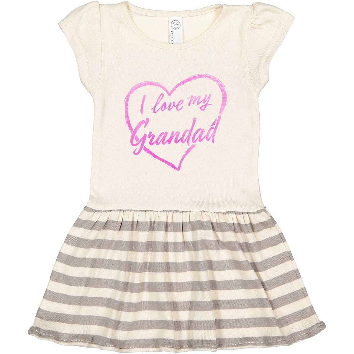 Inktastic I Love My Grandad Pink Chalk Heart Toddler Dress - Cute Grandparents Day Outfit for Baby Girls & Toddlers | Perfect for Family Photos, Birthday Parties & Special Occasions