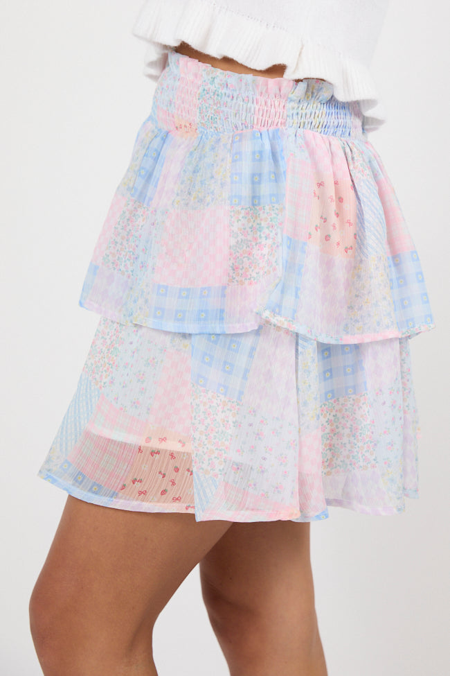 Breezy Multi-Pattern Print Tiered Skort for Women - Comfortable & Stylish Summer Skirt Shorts - Perfect for Casual Outings, Beach Trips, and Outdoor Activities