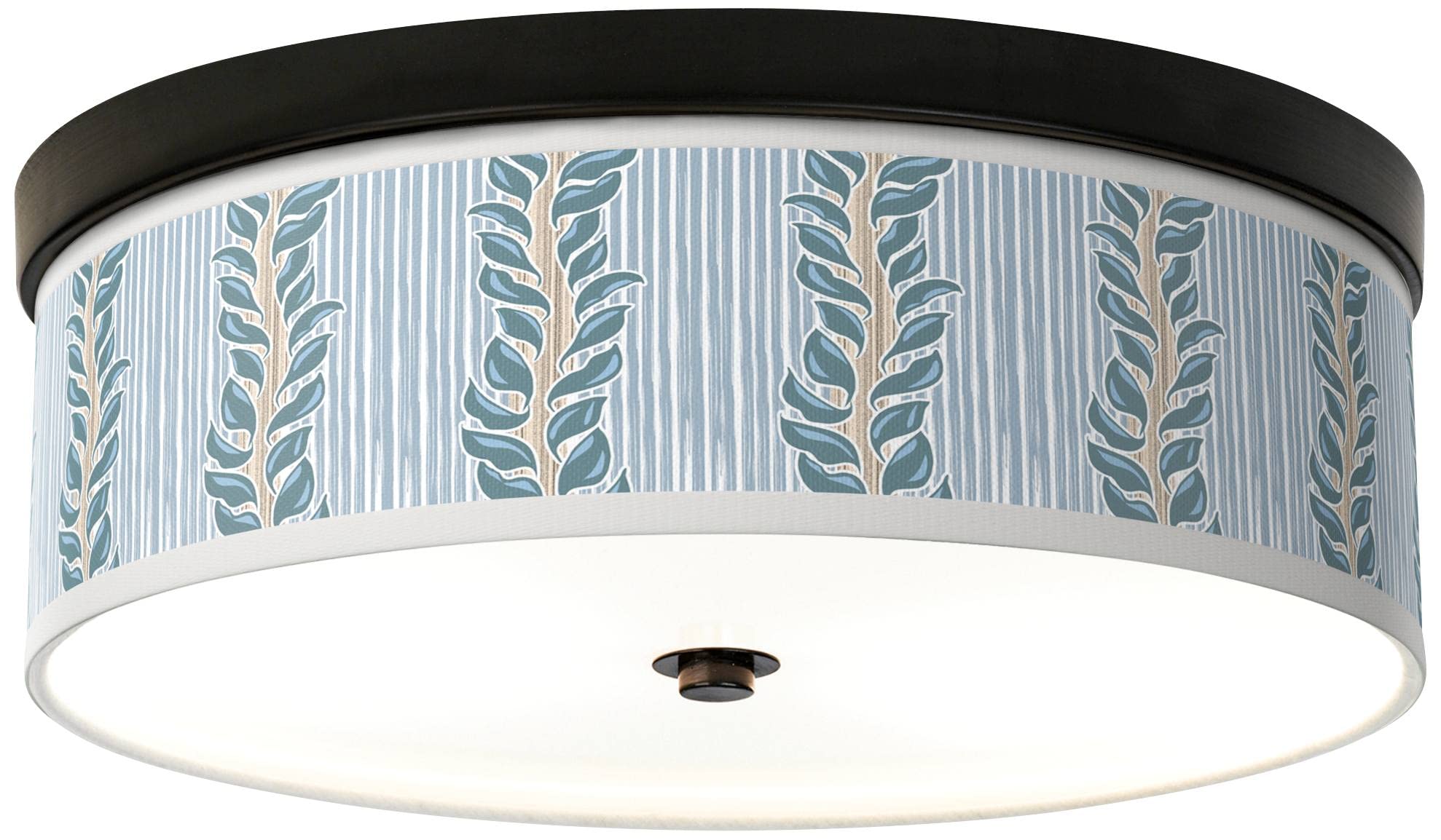 Energy Efficient Bronze Ceiling Light with Floral Print Shade - Drifting Petals Giclee Design for Living Room, Bedroom & Dining Room Lighting