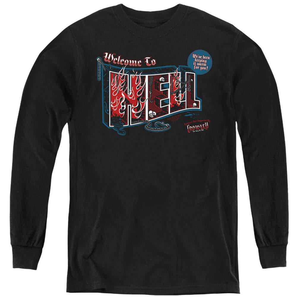 Supernatural Kids Long Sleeve Shirt - Welcome to Hell Black Graphic Tee for Boys & Girls | Halloween Costume, Cosplay, Horror Theme Party Outfit