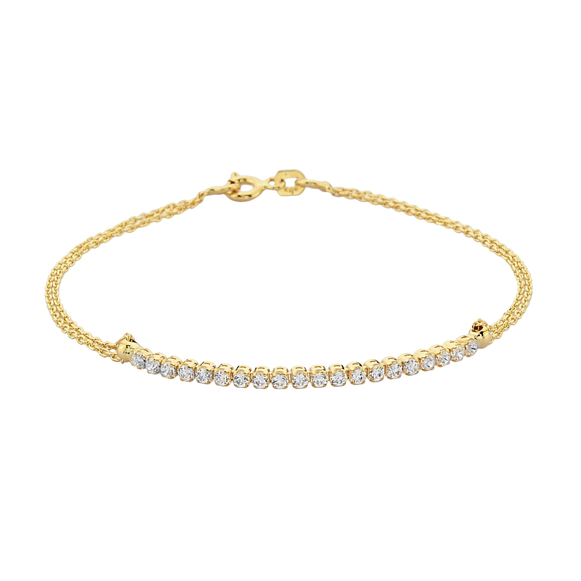 14K Solid Gold Tennis Bracelet for Women - 1.7mm Thin CZ Tennis Bracelet with Cubic Zirconia Stones - Elegant Jewelry Gift for Brides, Anniversary, Birthday | Perfect for Weddings, Parties & Special Occasions