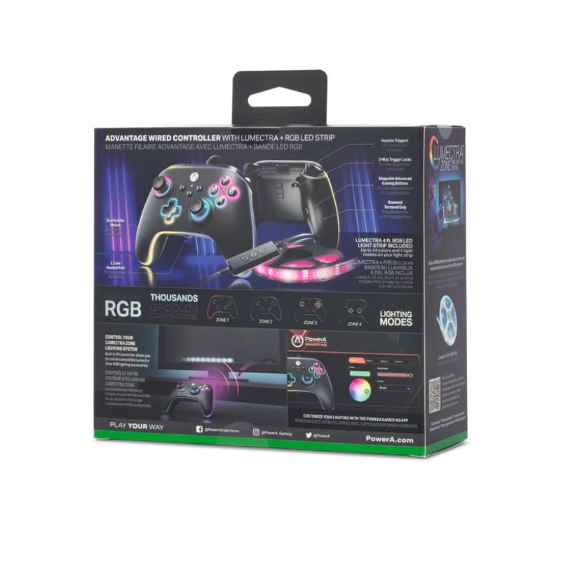 PowerA Enhanced Wired Controller for Xbox Series X|S with Lumectra RGB LED Lighting - Perfect for Gaming, Streaming & Competitive Play