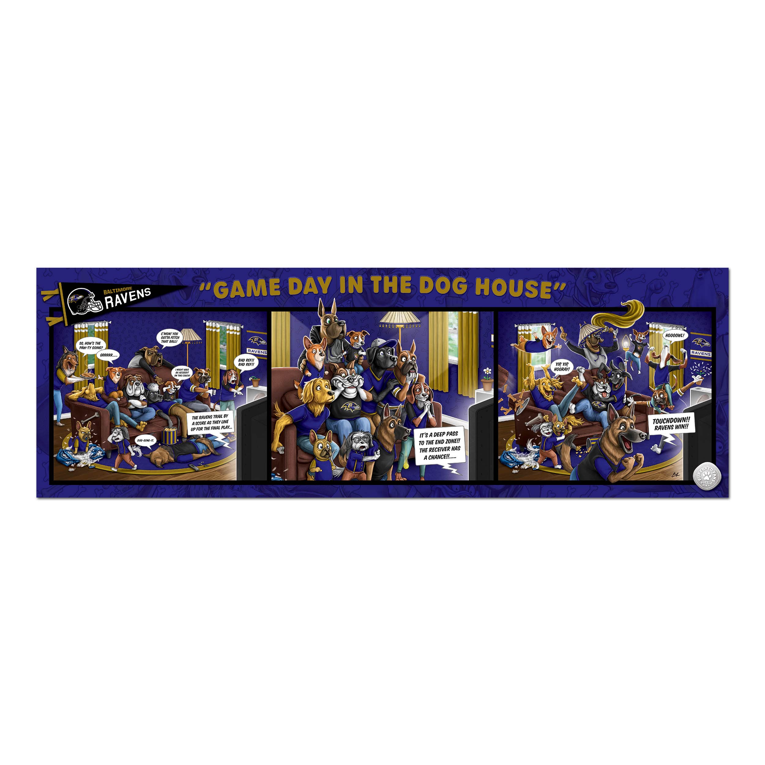 YouTheFan NFL Game Day in The Dog House - 1000 Piece Jigsaw Puzzle for Adults & Teens - Perfect for Football Fans, Family Game Night & Home Decor