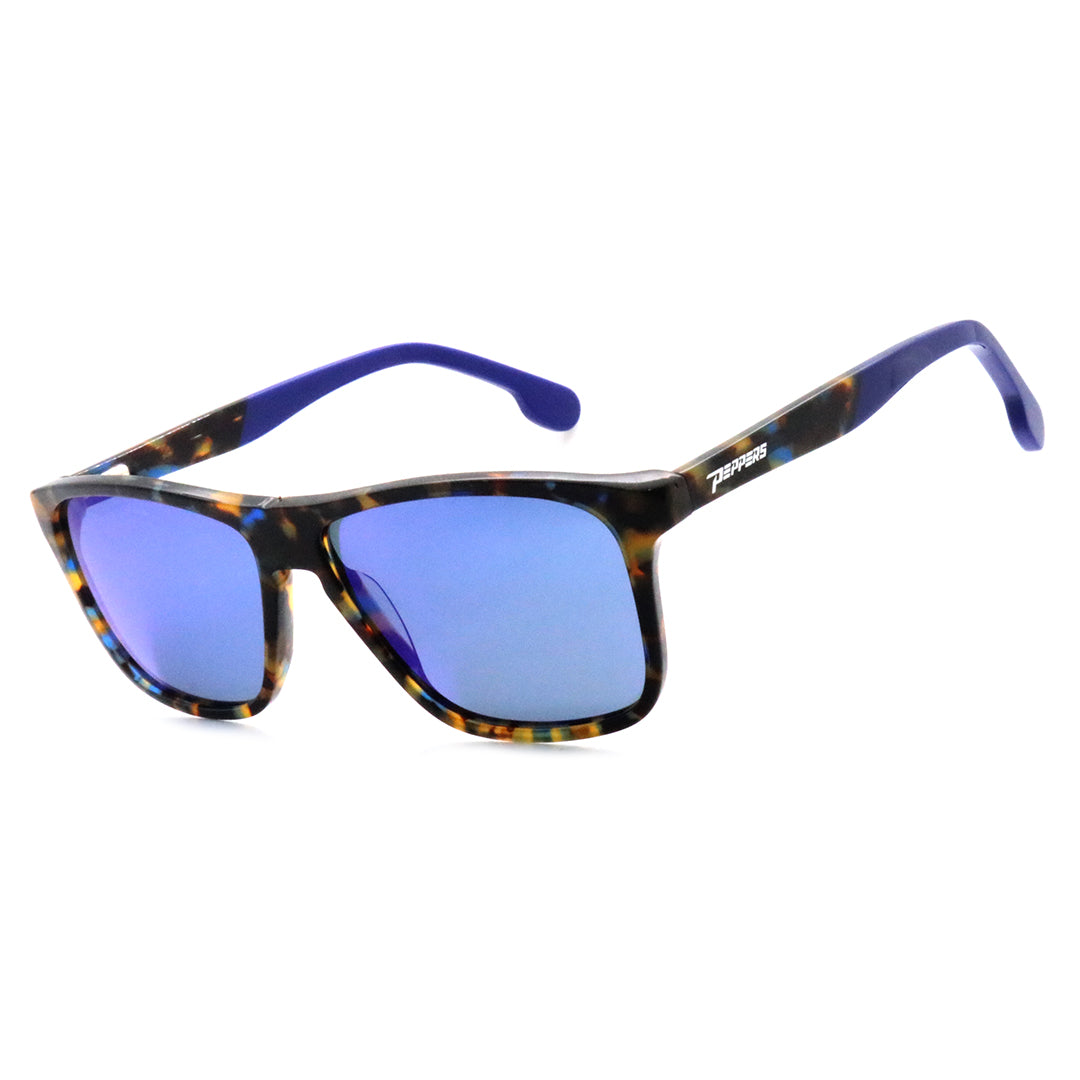 Shiny Blue Tortoise w/ Smoke Polarized Diamond Blue Mirror