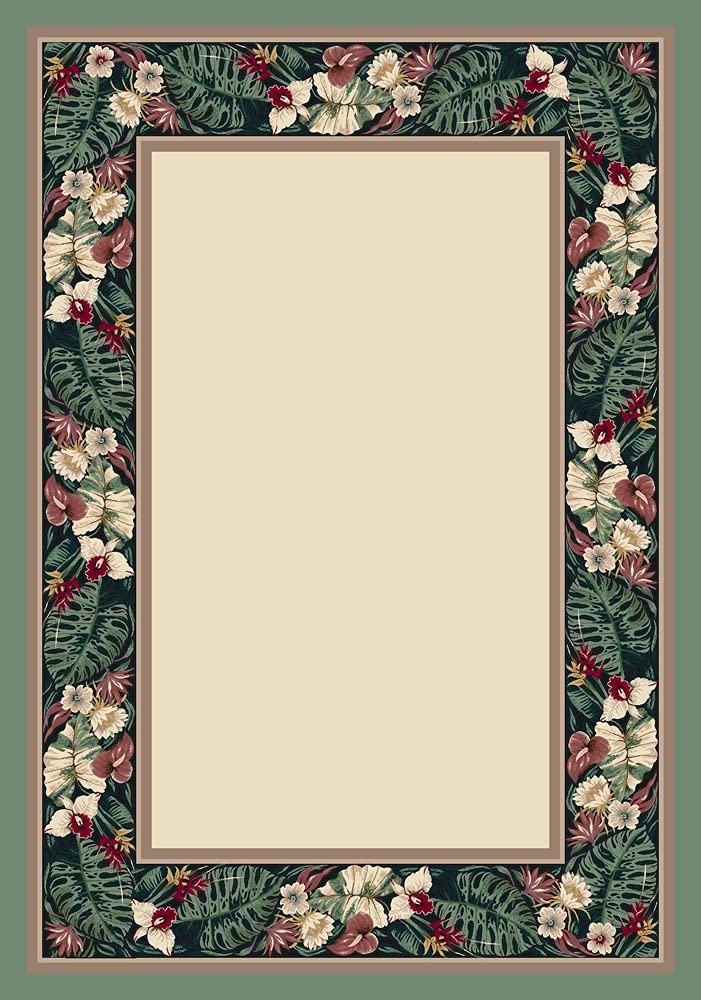 Opal Peridot Tropical Forest Design Area Rug 3'10