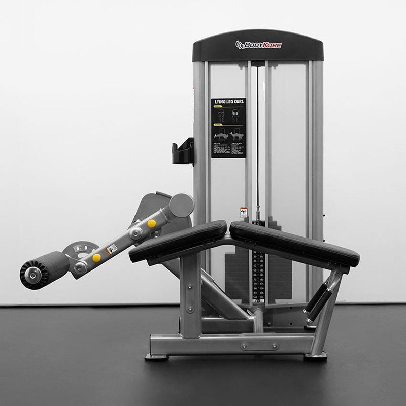 BodyKore GR608 Isolation Series Prone Leg Curl Machine - Home & Commercial Gym Equipment for Hamstring Workouts & Strength Training