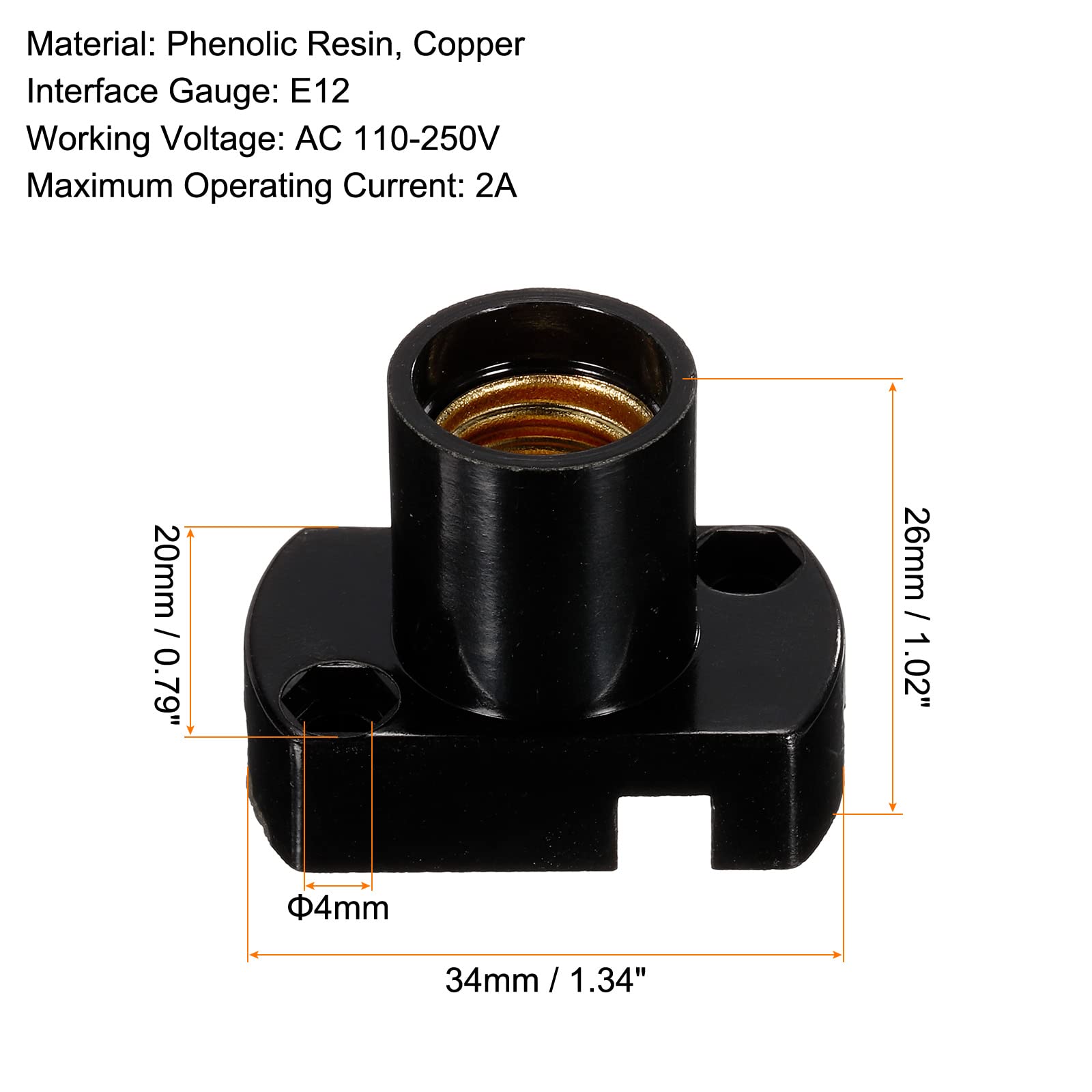 PATIKIL E12 Mini Screw-in Bulb Holder 5 Pack - Black Lamp Base Socket for DIY Lighting, Electrical Circuits & Science Experiments | Perfect for Home Decor, Holiday Lights & DIY Projects