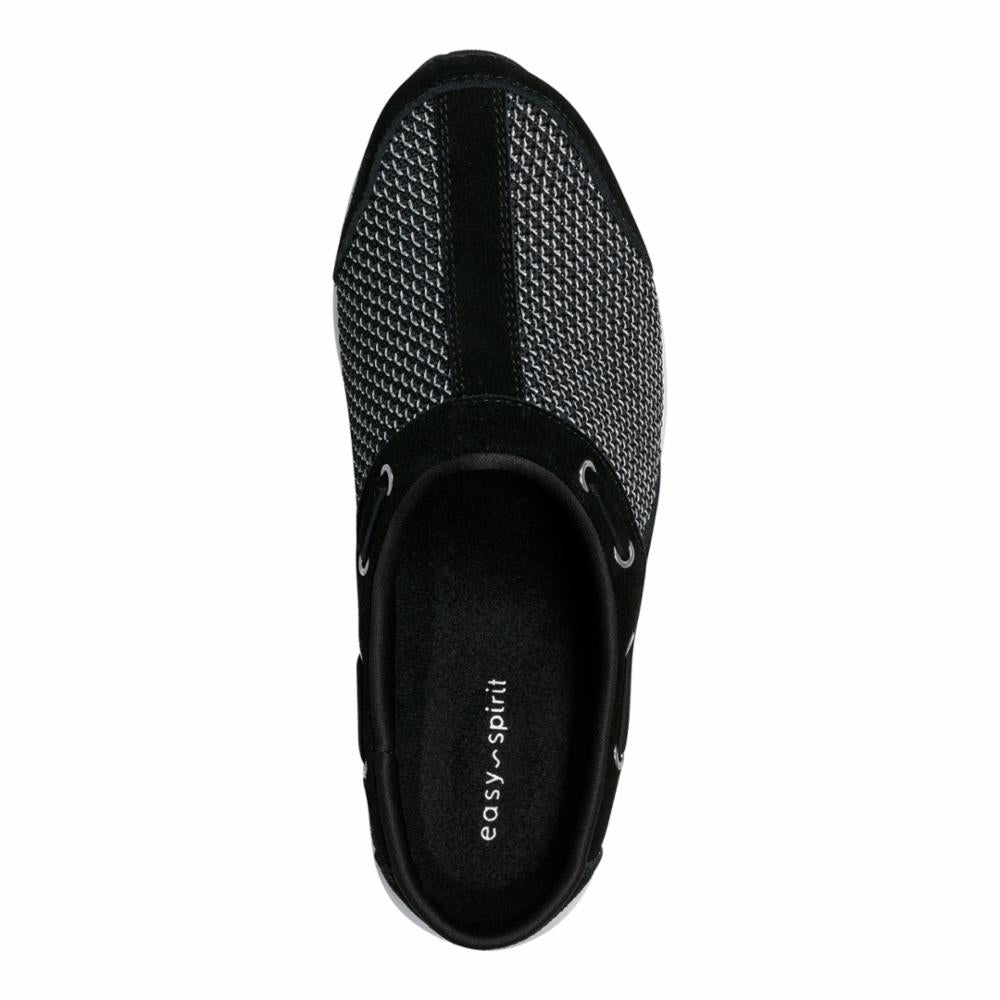 Easy Spirit Women's Travelp189 Black Comfortable Walking Shoes for Travel, Work & Everyday Wear - Lightweight Slip-On Sneakers with Cushioned Support