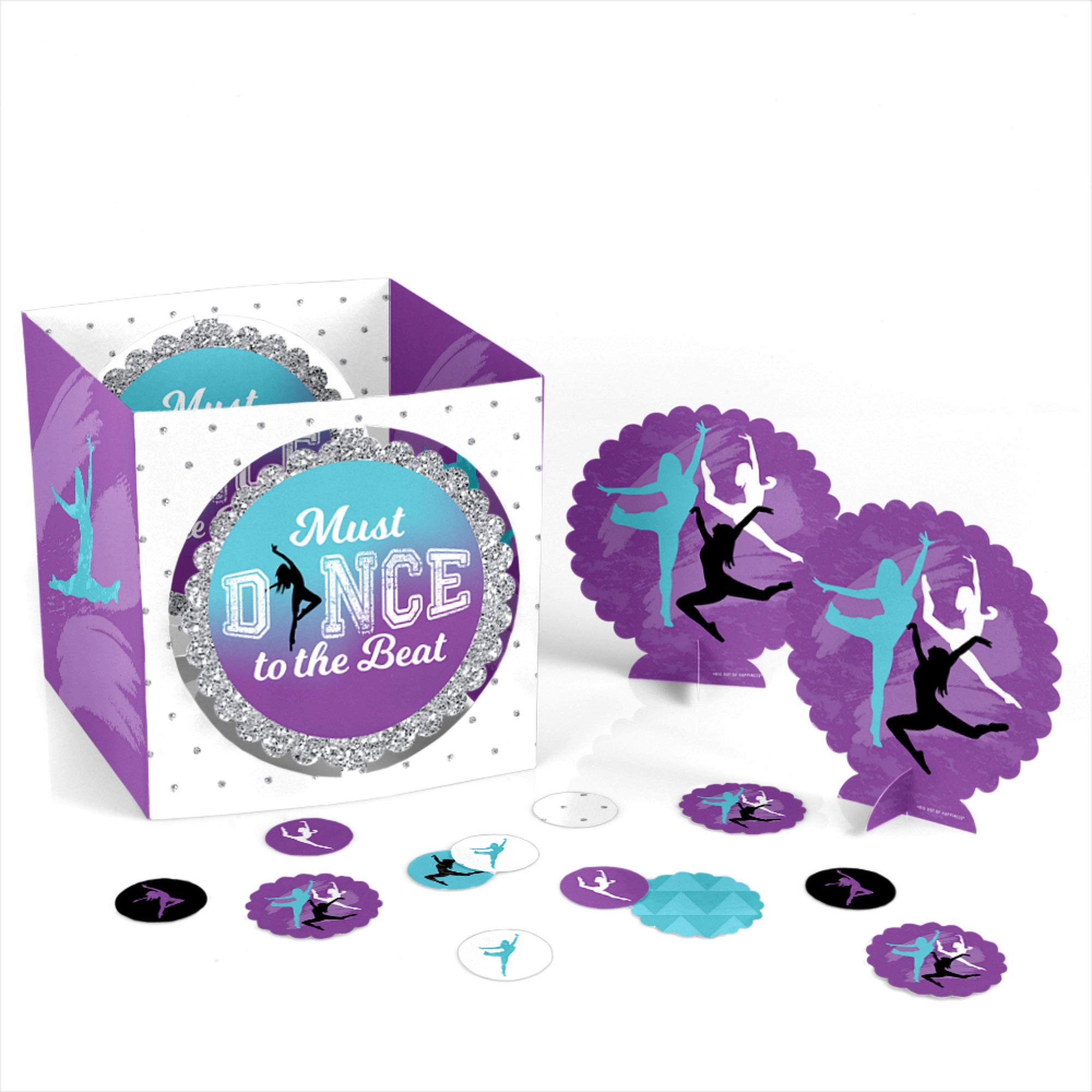 Big Dot of Happiness Must Dance to the Beat - Dance Party Decorations Kit for Birthday, Centerpiece & Table Decor - Kids, Teens & Adults Dance Recital Supplies - Perfect for School Events, Celebrations & Home Parties